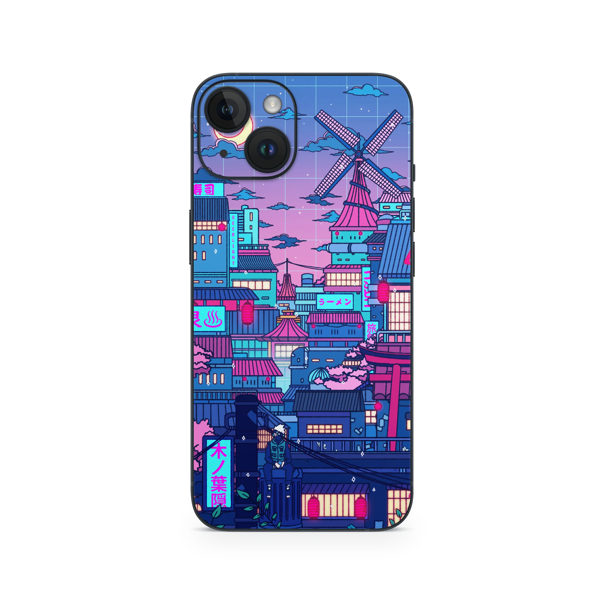 Apple iPhone Cyberpunk Village Skin