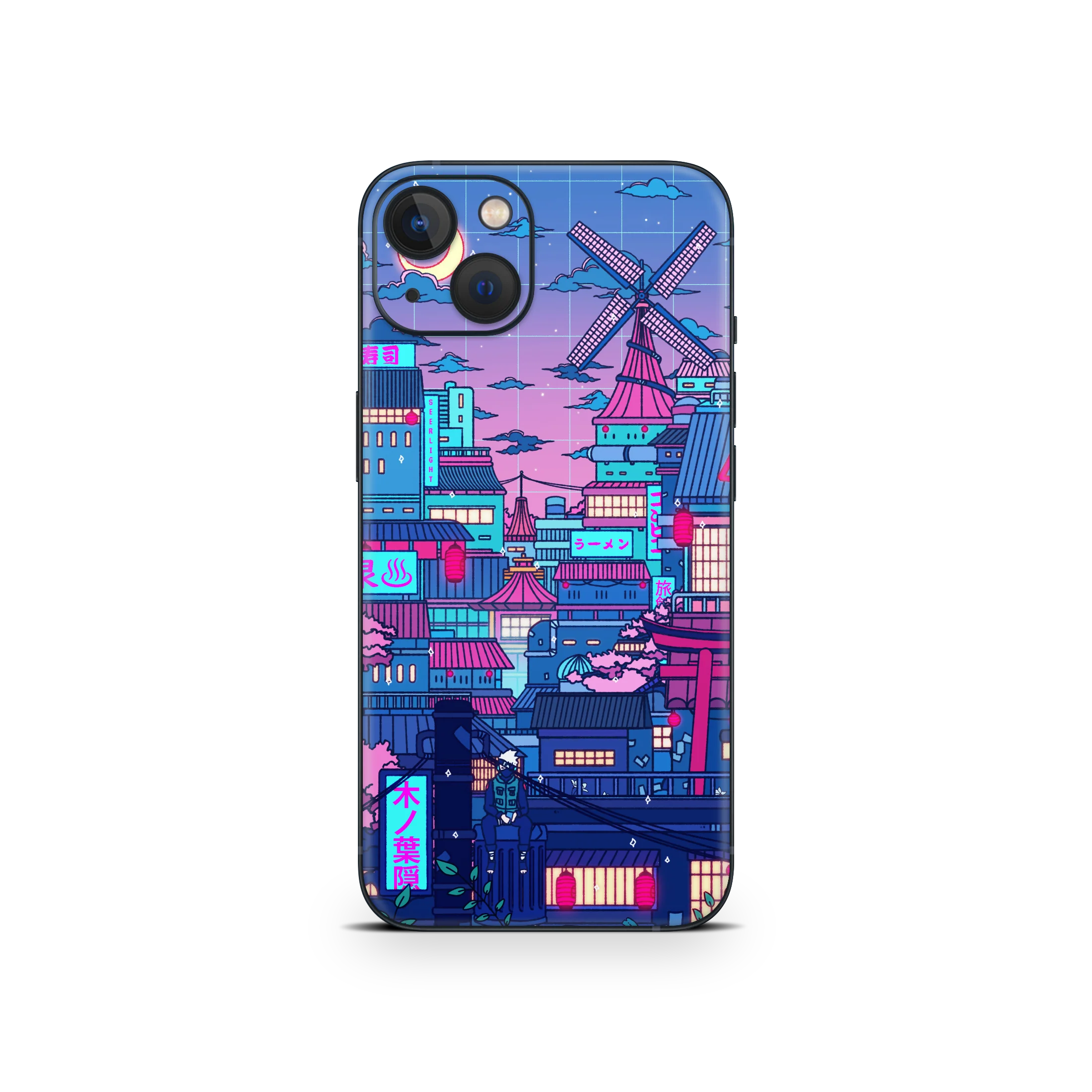 Apple iPhone Cyberpunk Village Skin - Image 11