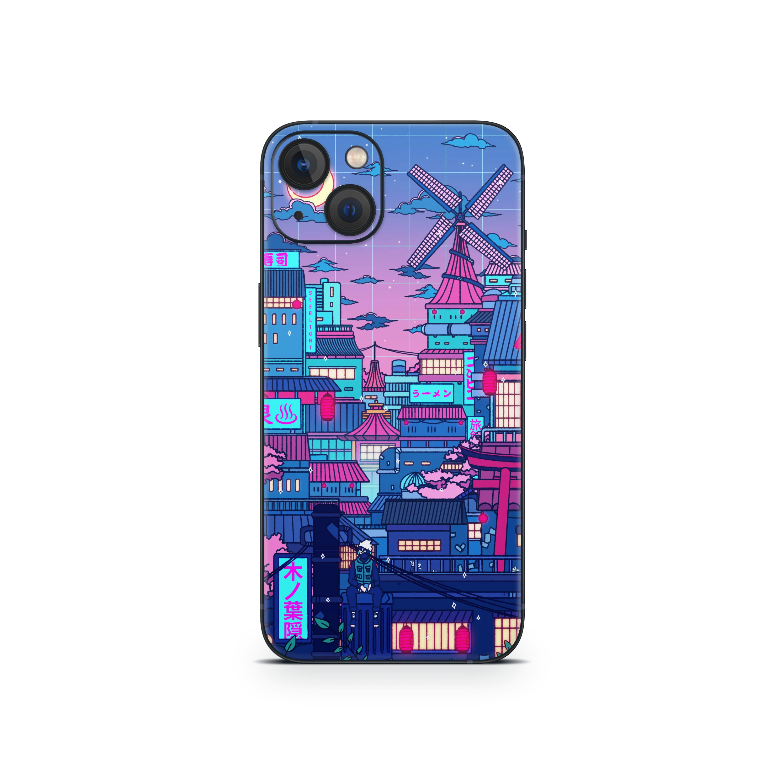 Apple iPhone Cyberpunk Village Skin - Image 14