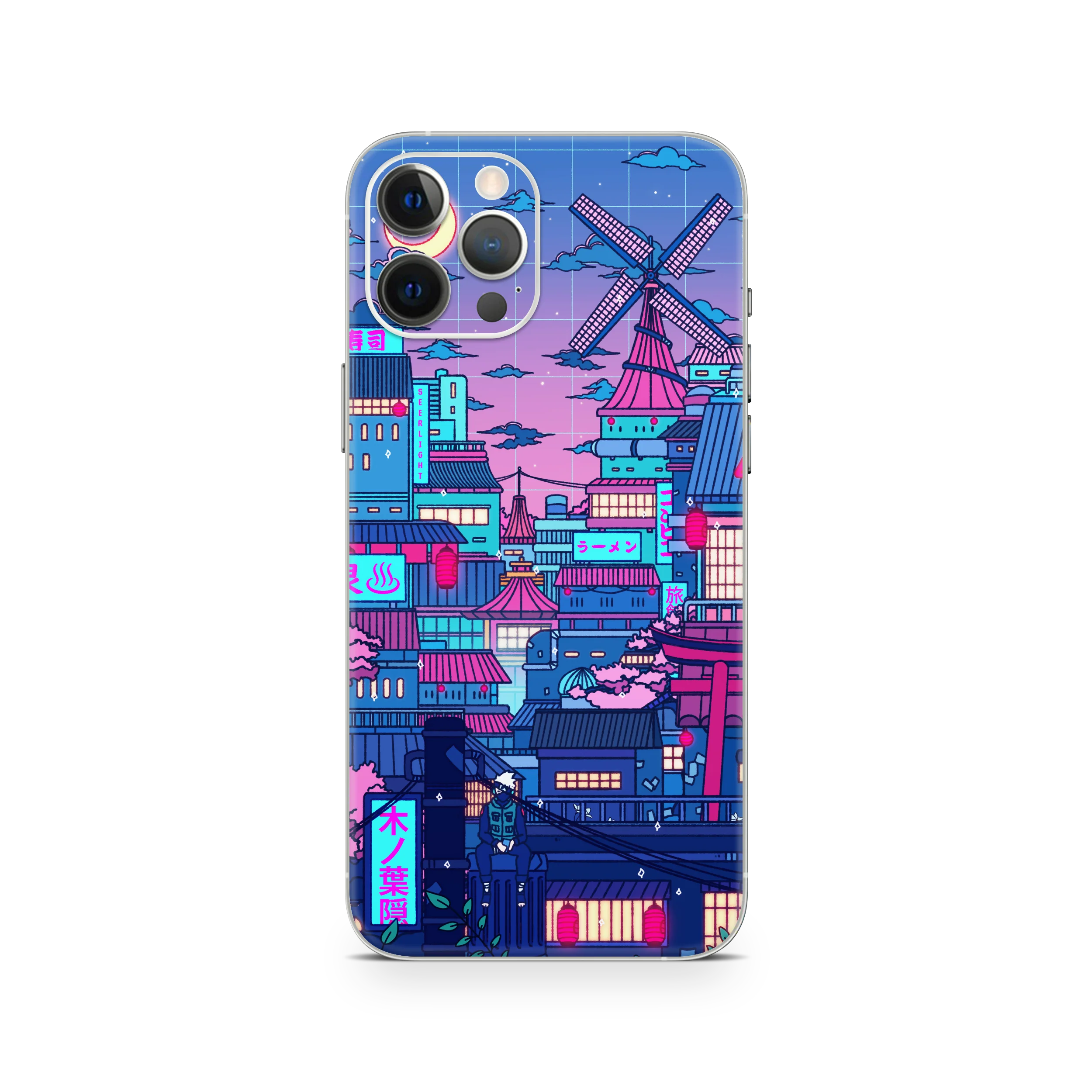 Apple iPhone Cyberpunk Village Skin - Image 18