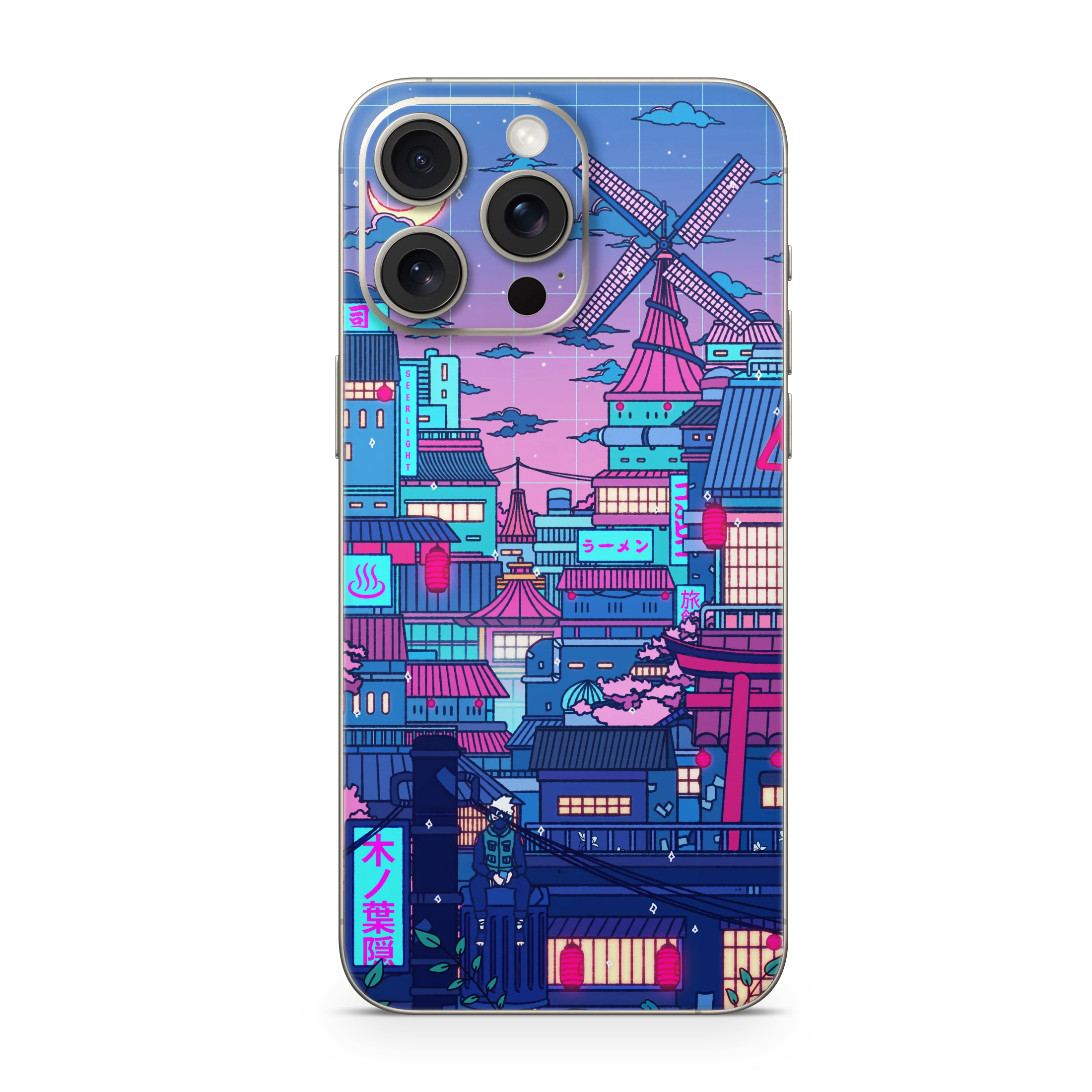 Apple iPhone Cyberpunk Village Skin - Image 4