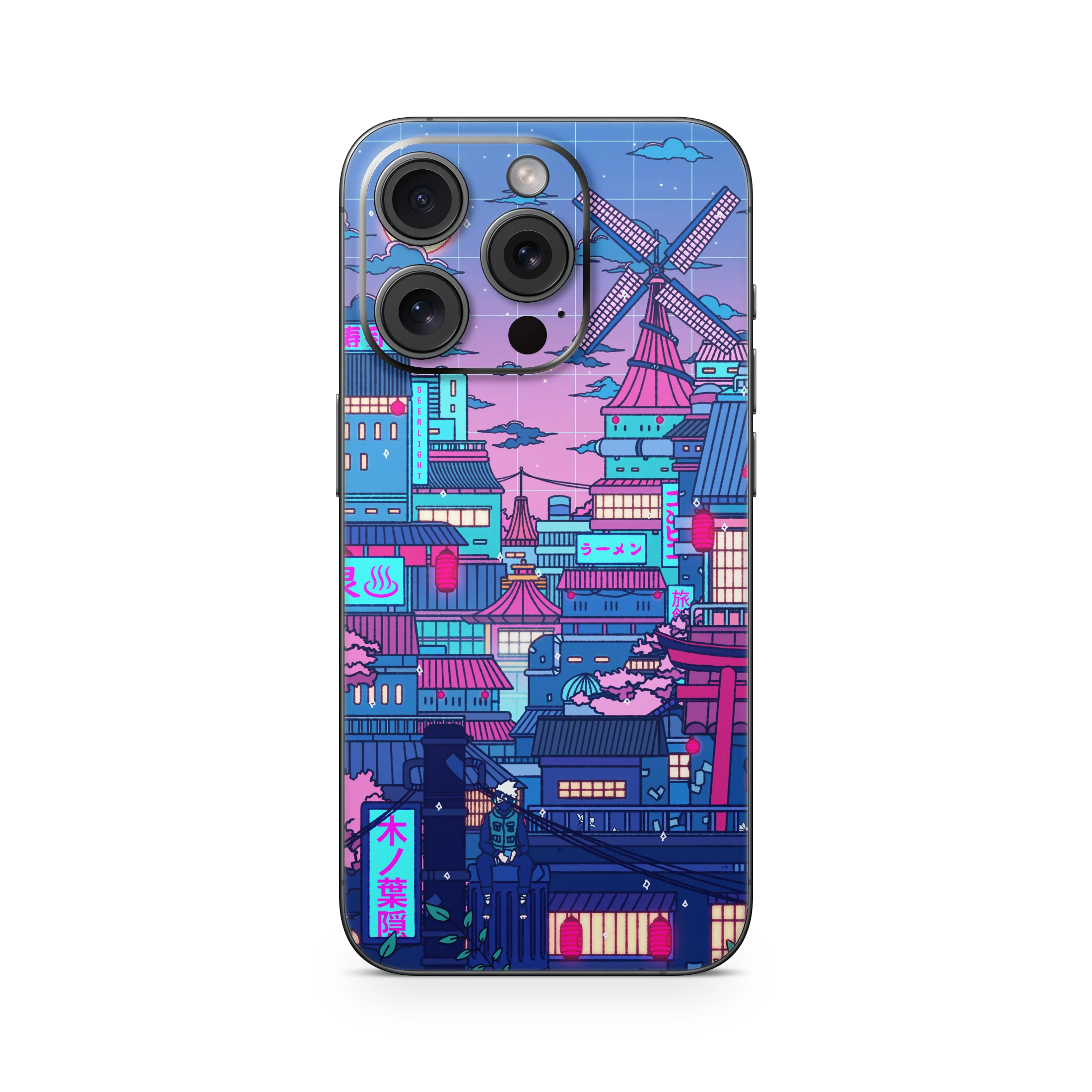 Apple iPhone Cyberpunk Village Skin - Image 5