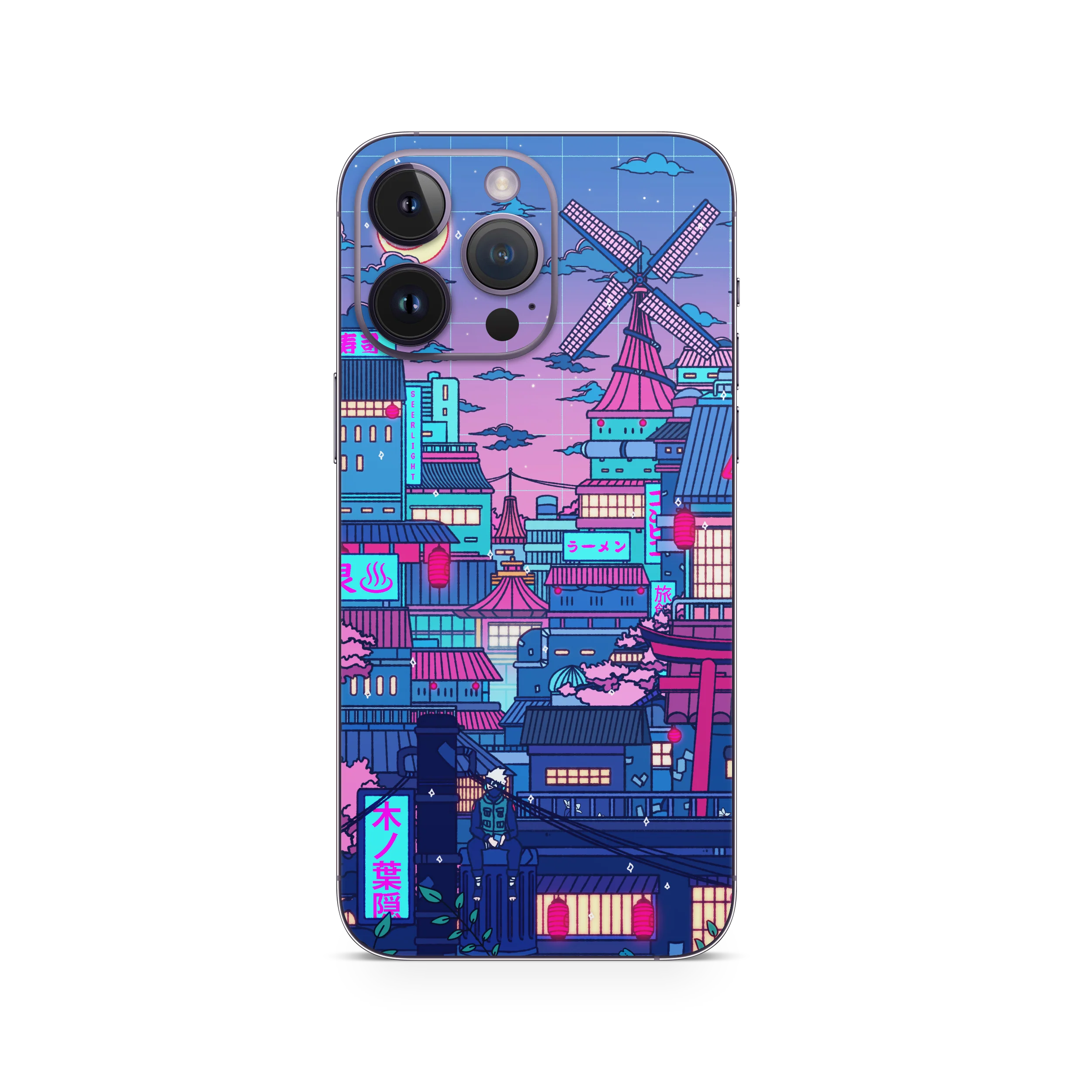 Apple iPhone Cyberpunk Village Skin - Image 8
