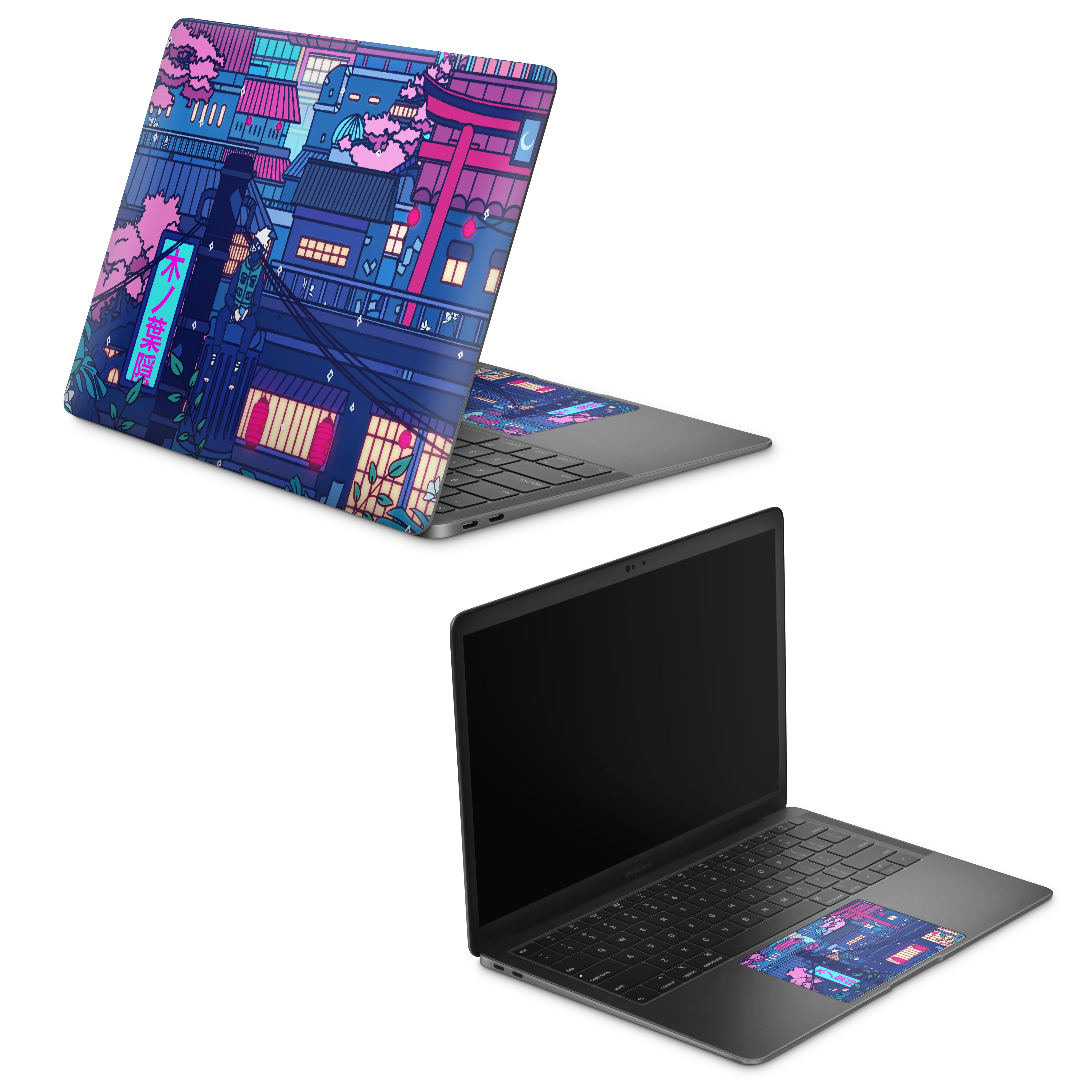 Apple MacBook Cyberpunk Village Skin - Image 2