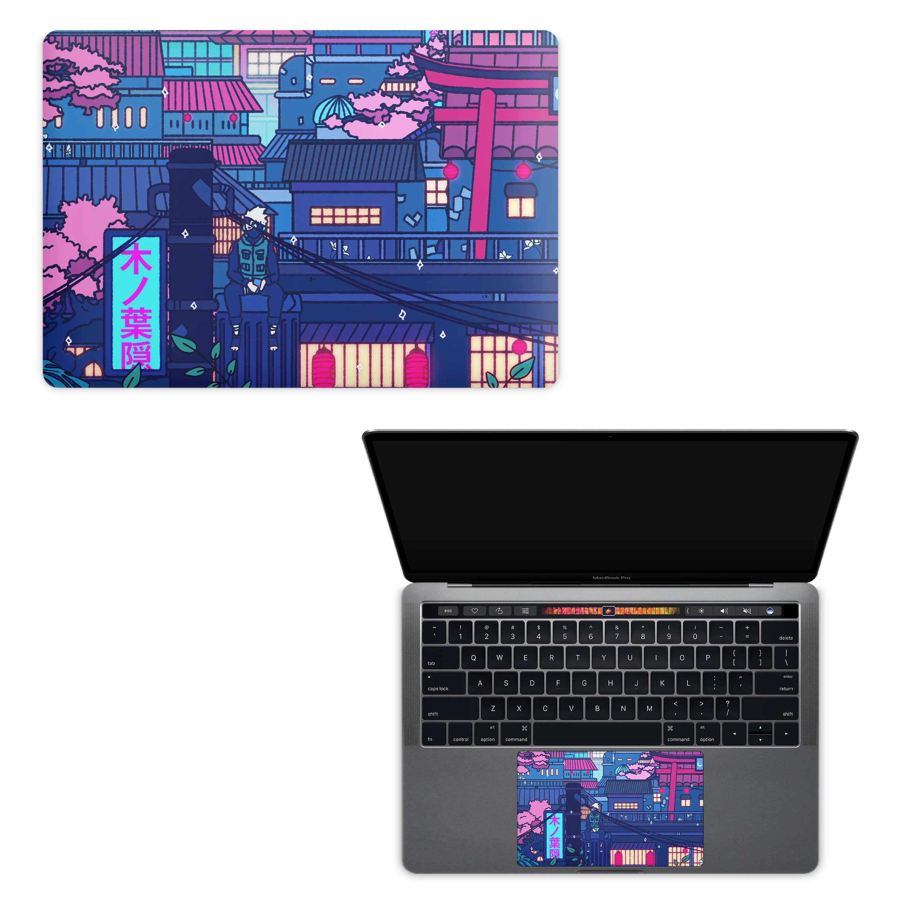 Apple MacBook Cyberpunk Village Skin - Image 5