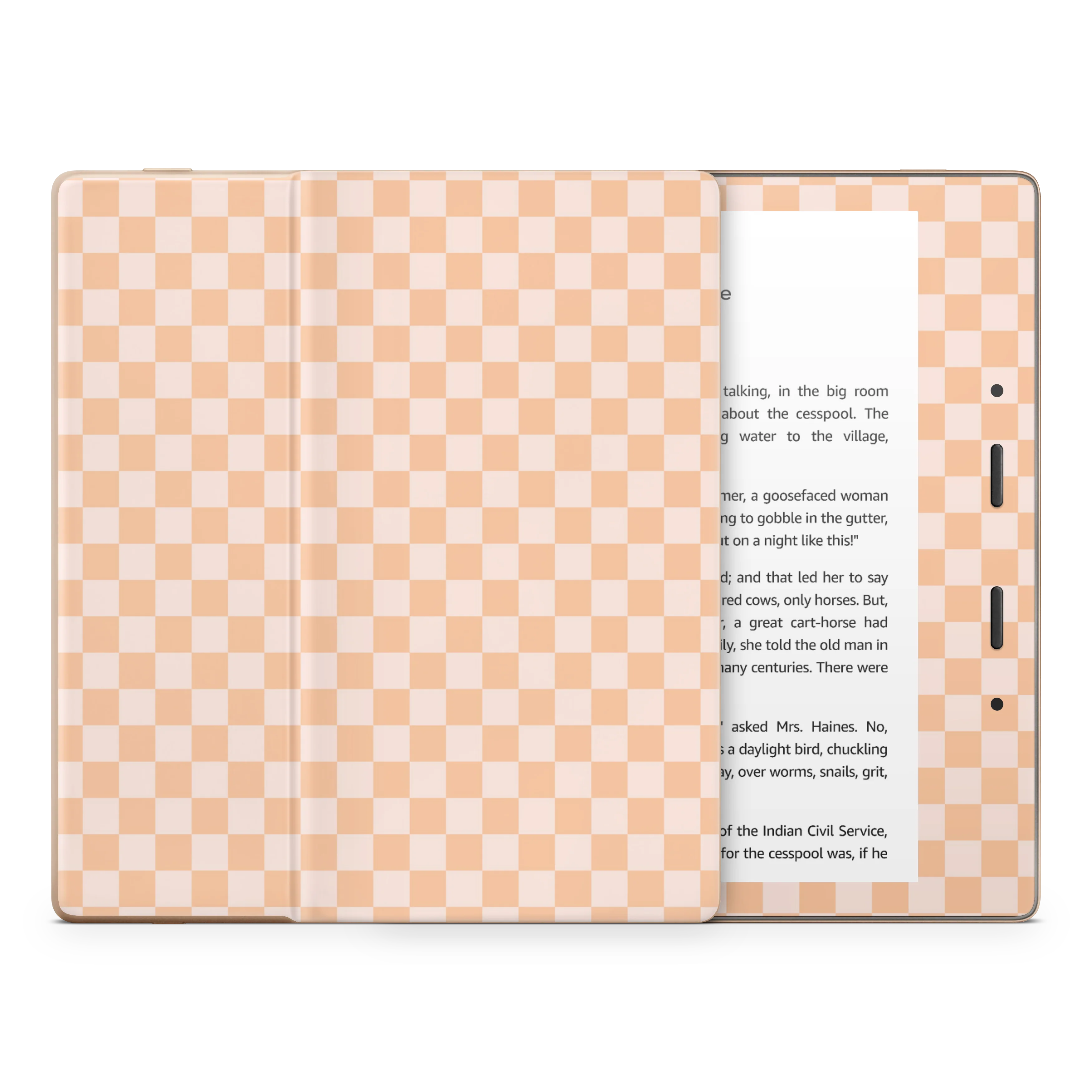Checkered Cream Kindle Skin - Image 3