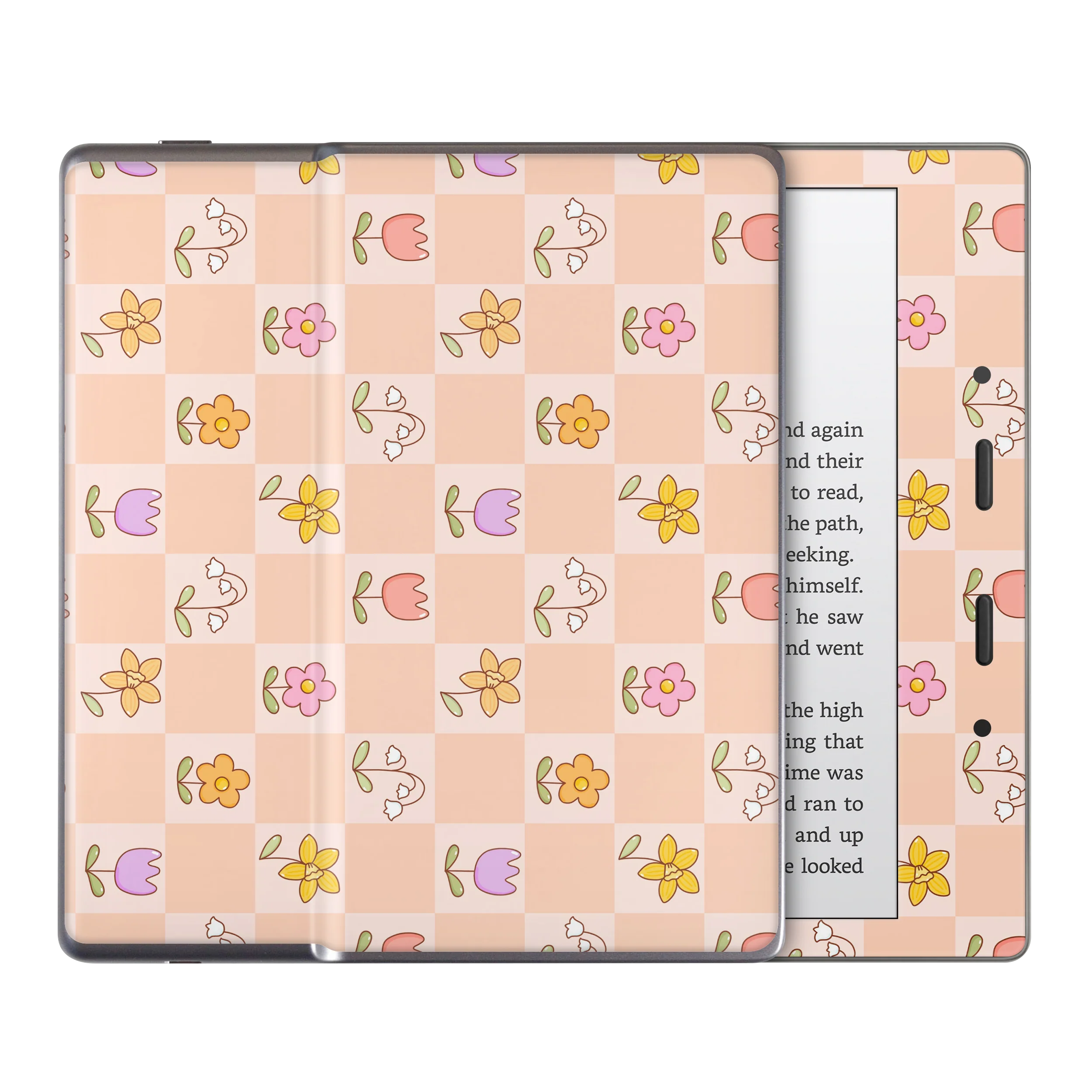 Checkered Flowers Kindle Skin - Image 4