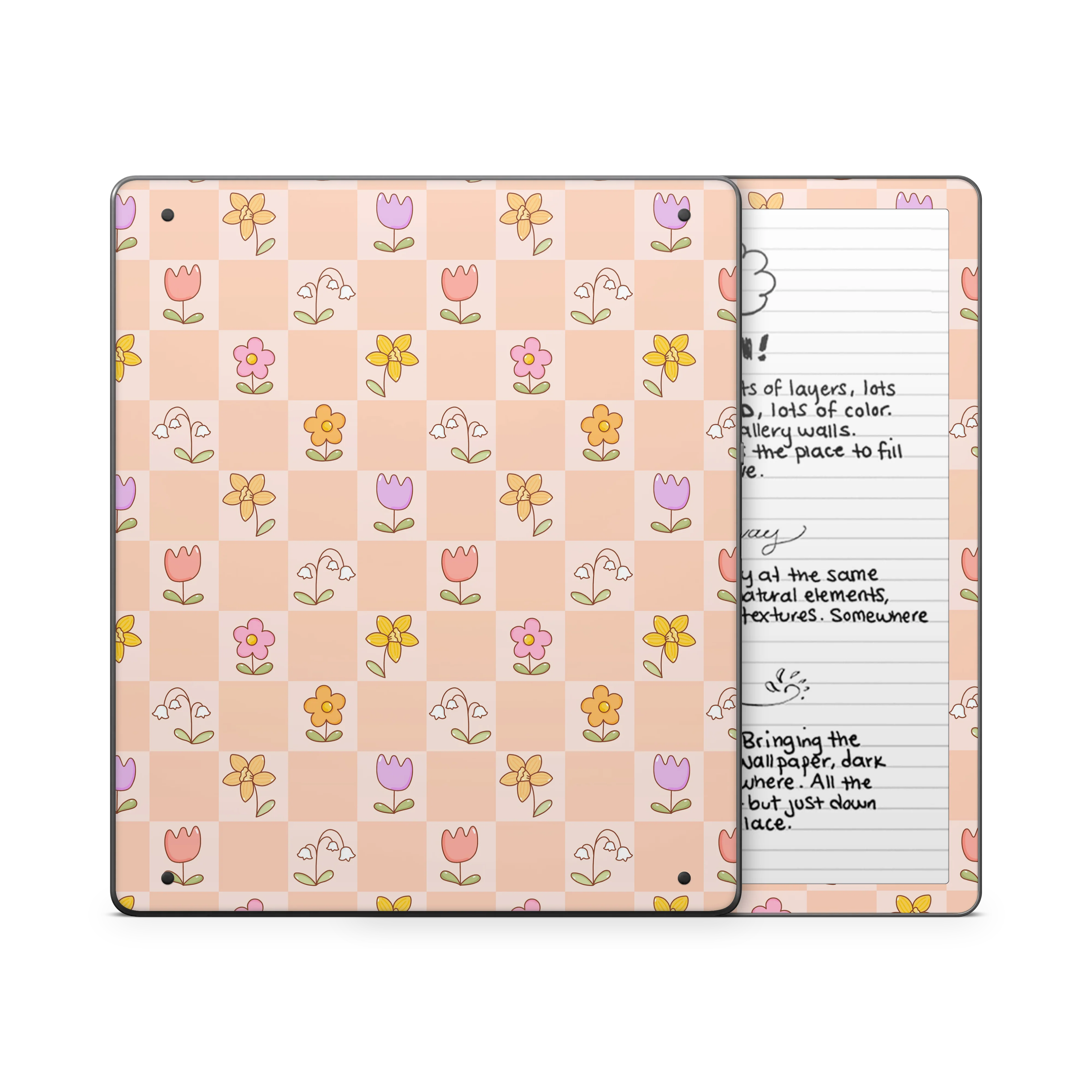 Checkered Flowers Kindle Skin - Image 7