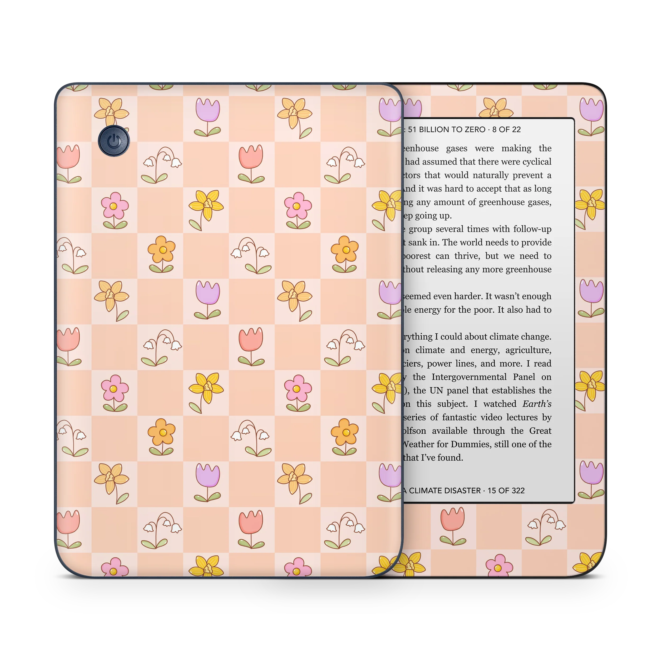 Checkered Flowers Kobo Skin