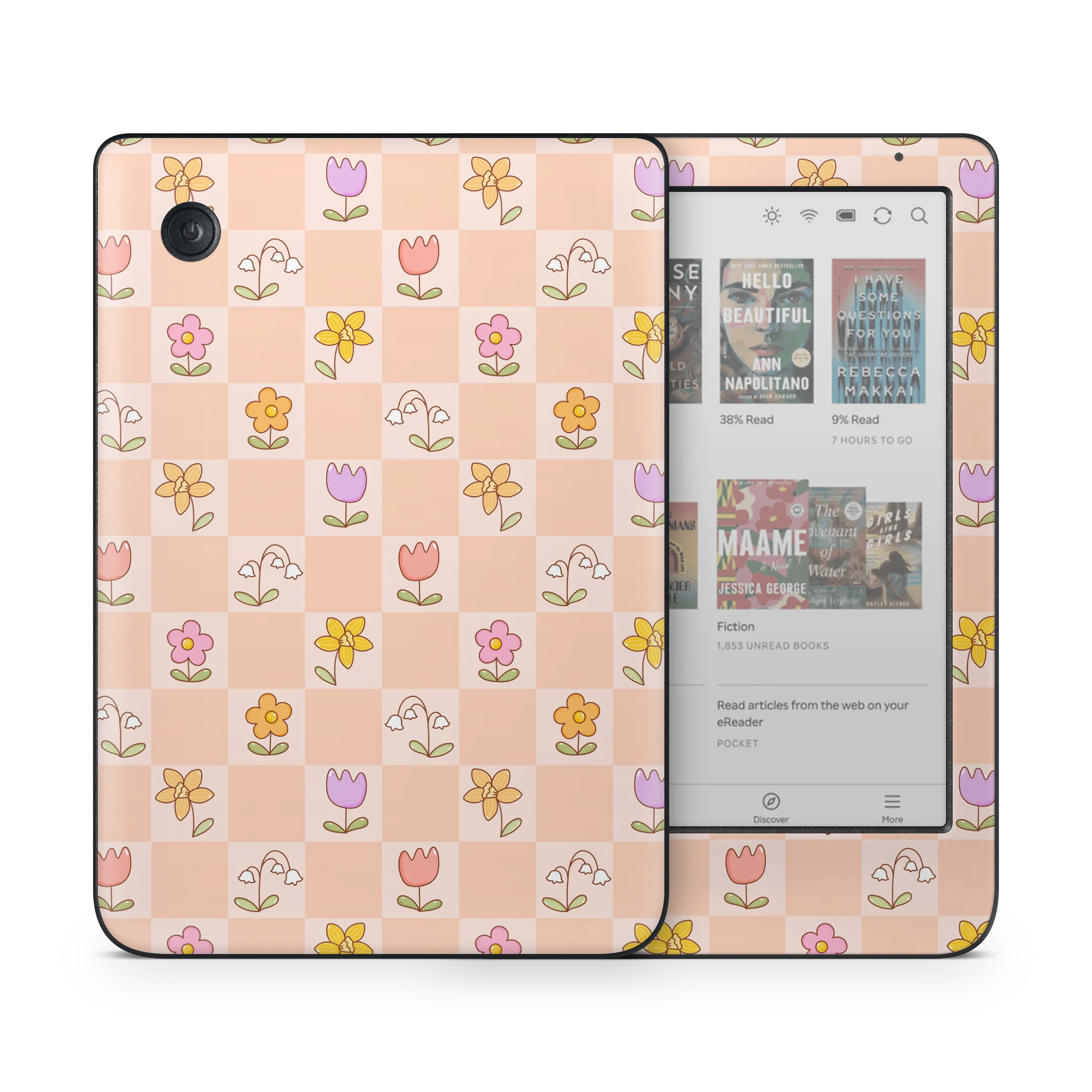 Checkered Flowers Kobo Skin - Image 2
