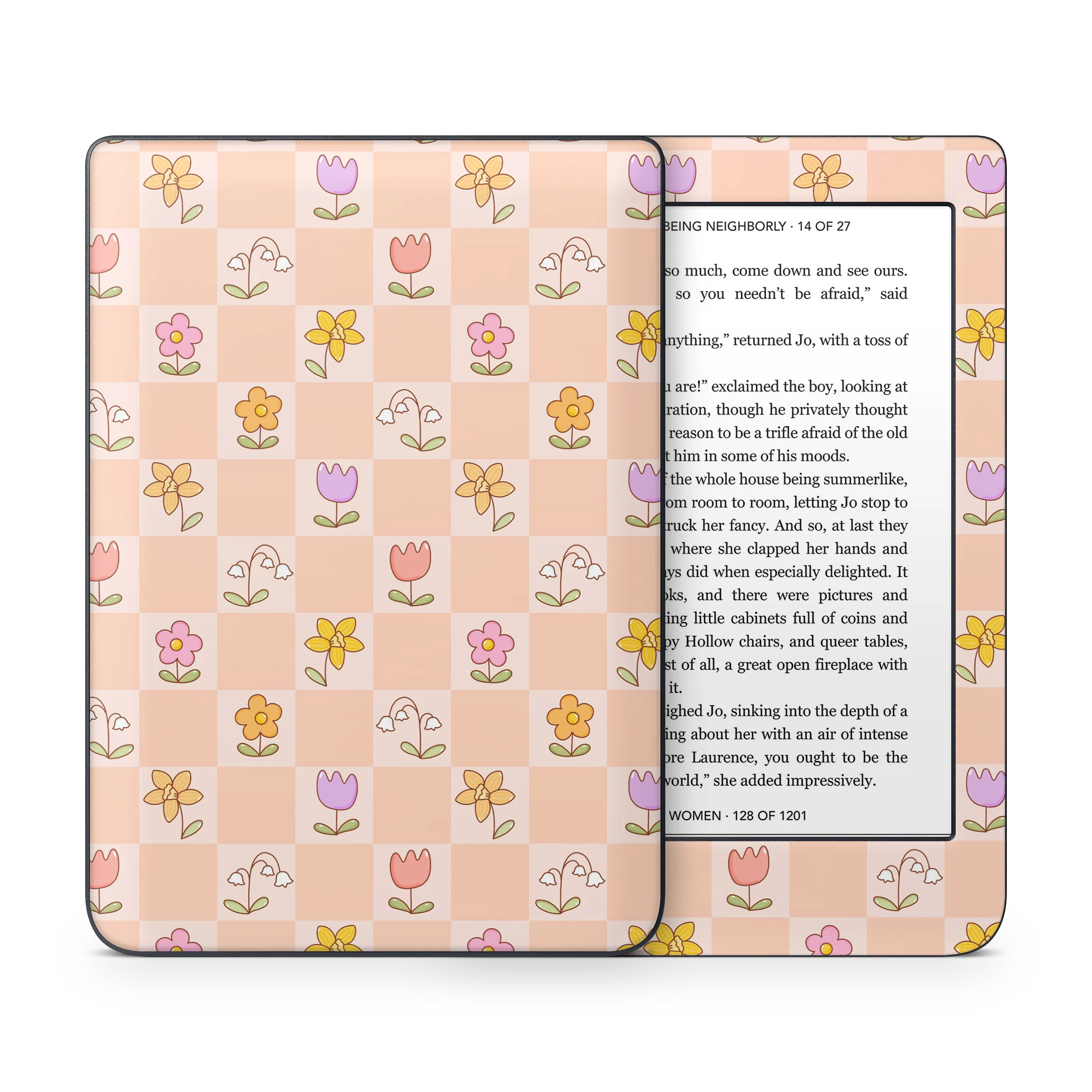 Checkered Flowers Kobo Skin - Image 4