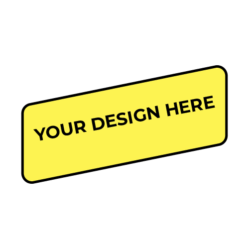 Custom Decal - Slanted Rectangle (Medium ~ 6" / 15cm)