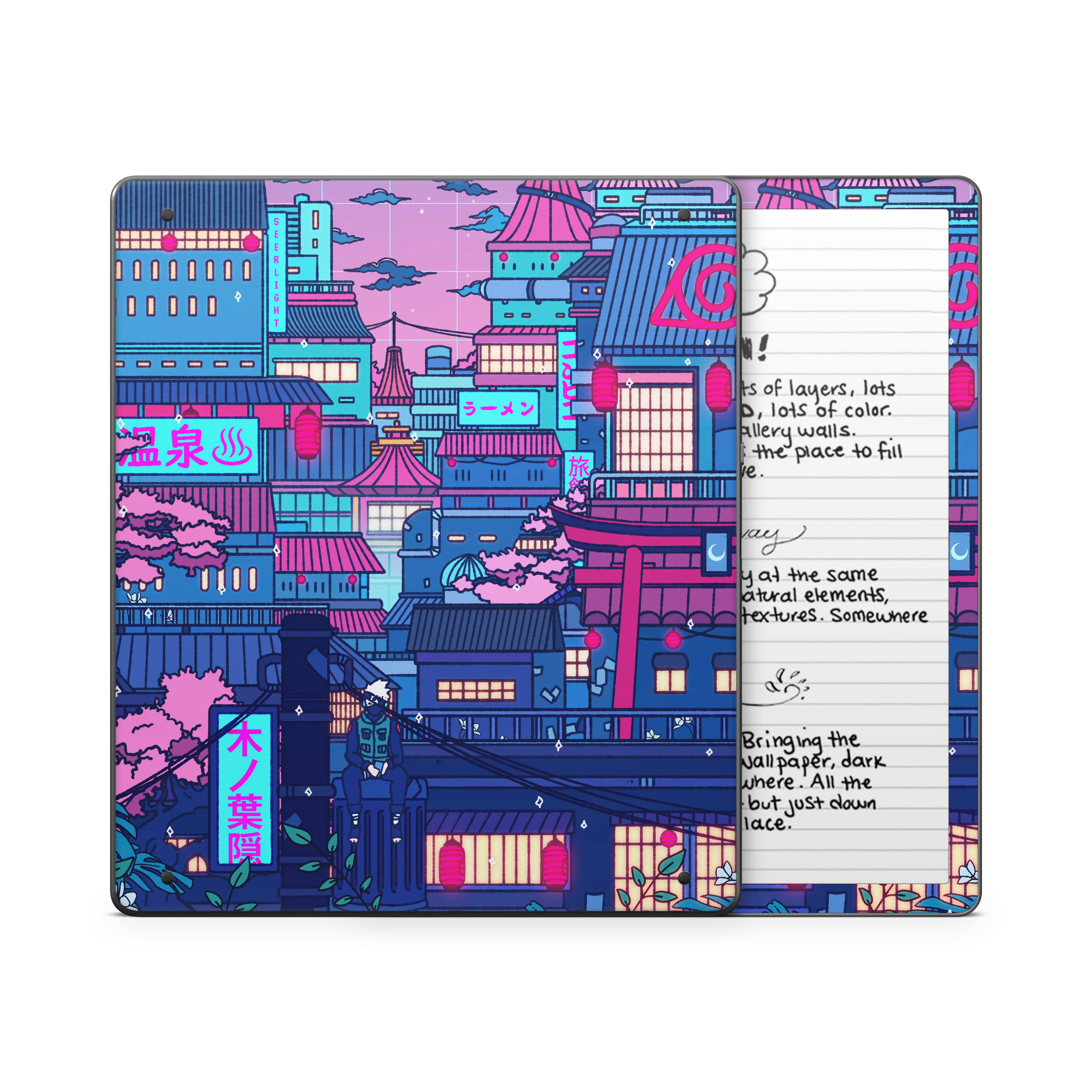 Cyberpunk Village Kindle Skin - Image 7
