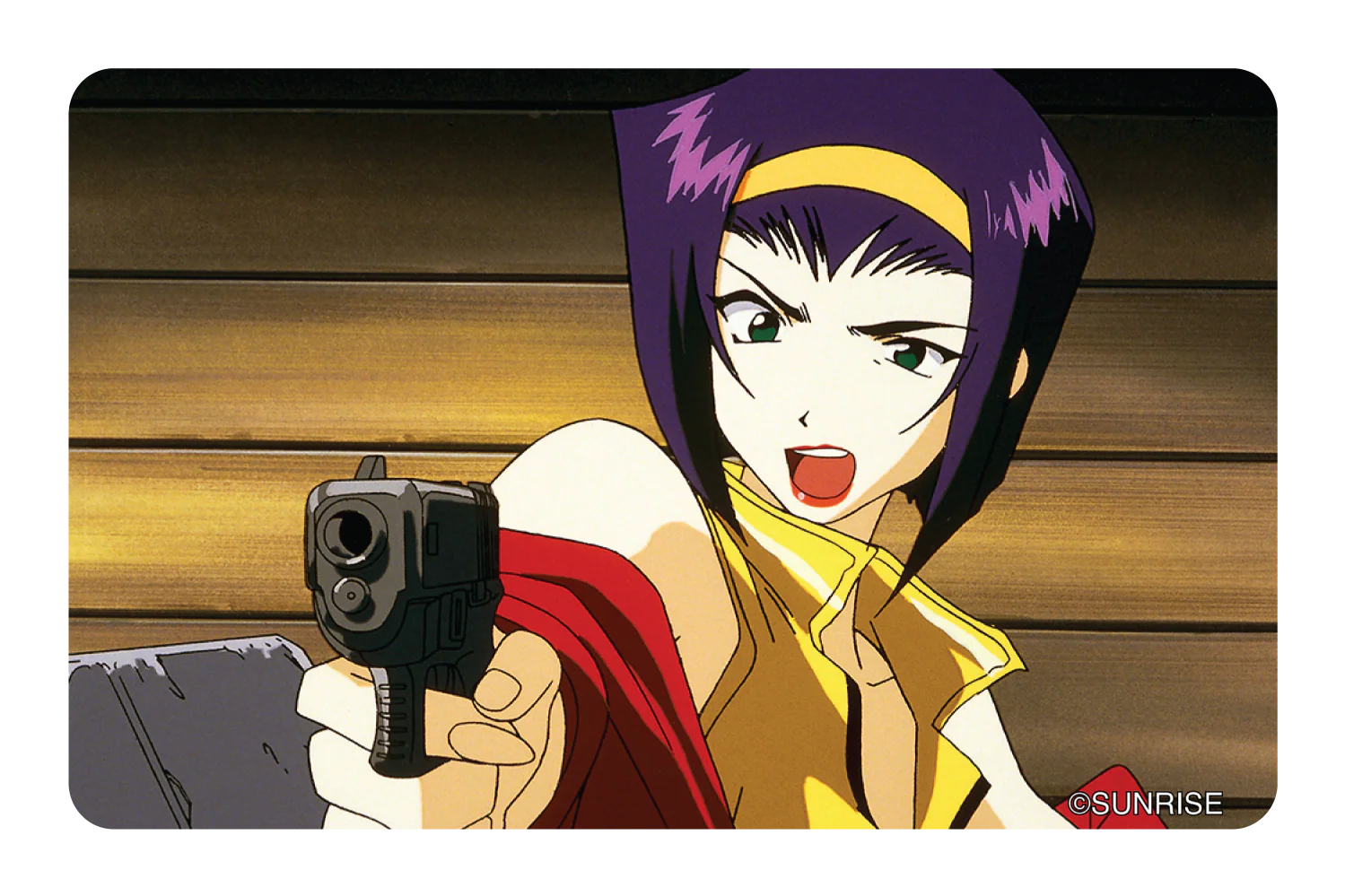 Faye with a gun