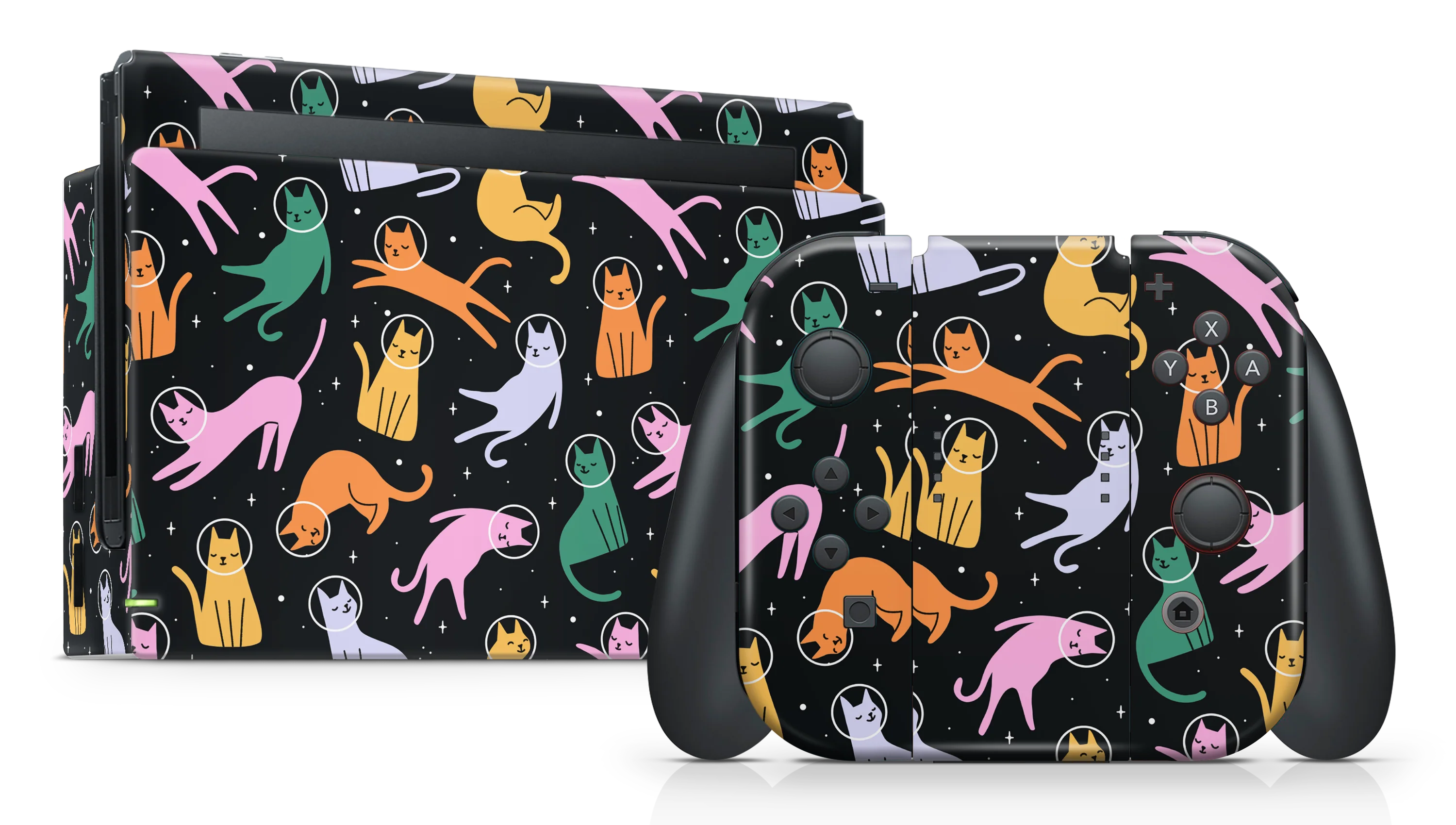 Nintendo Switch 2017 Skin Cats Space