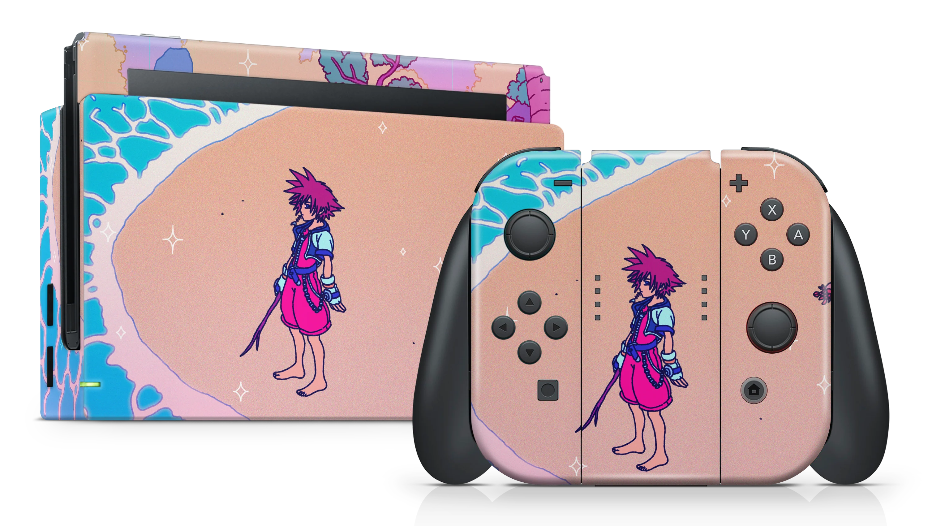 Nintendo Switch 2017 Skin KH Waves