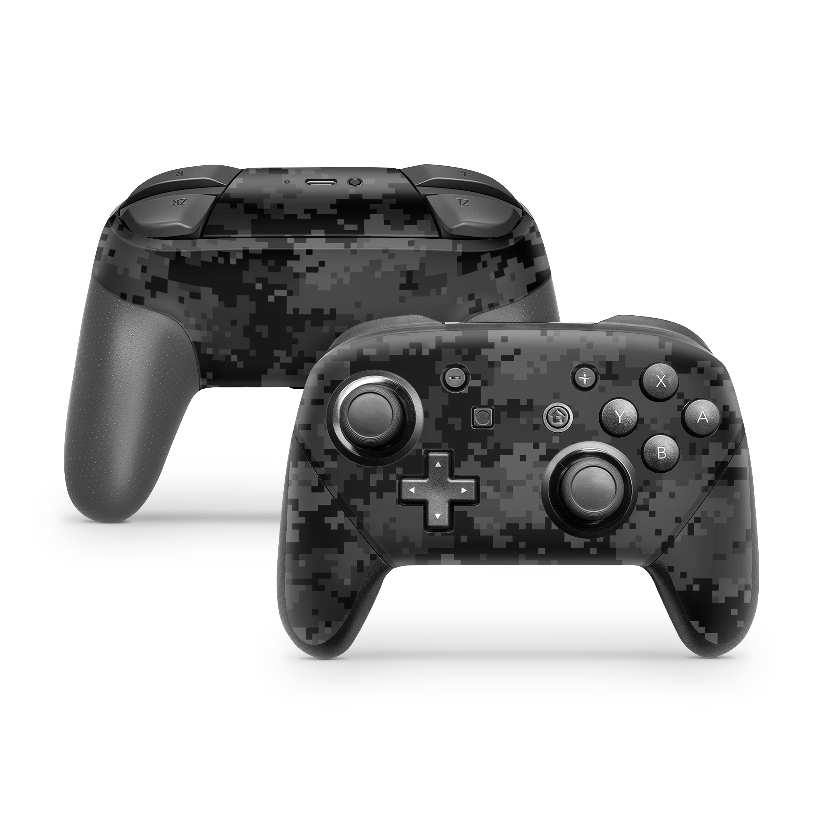 Nintendo Switch Controller Skin Black Digi Camo