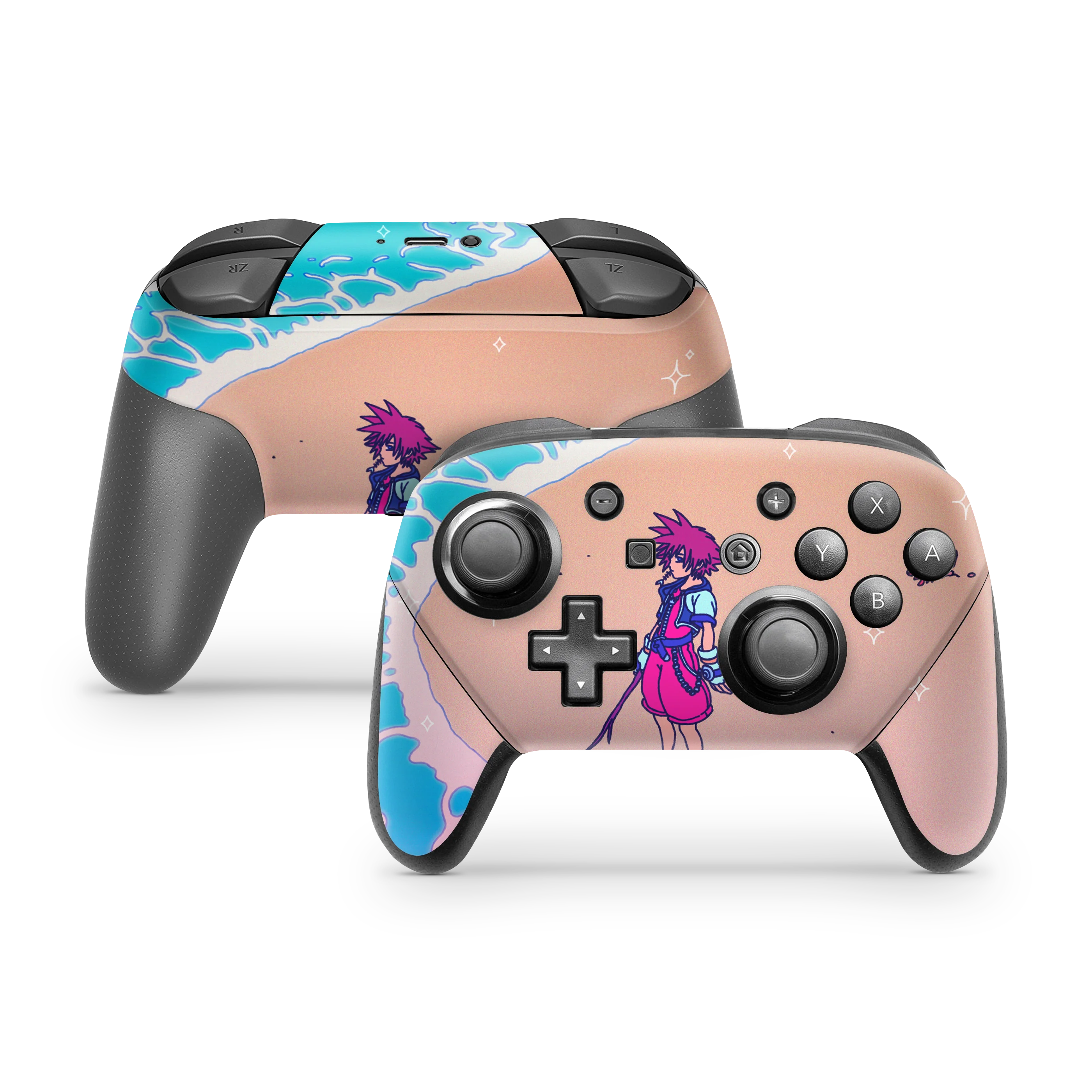 Nintendo Switch Controller Skin KH Waves