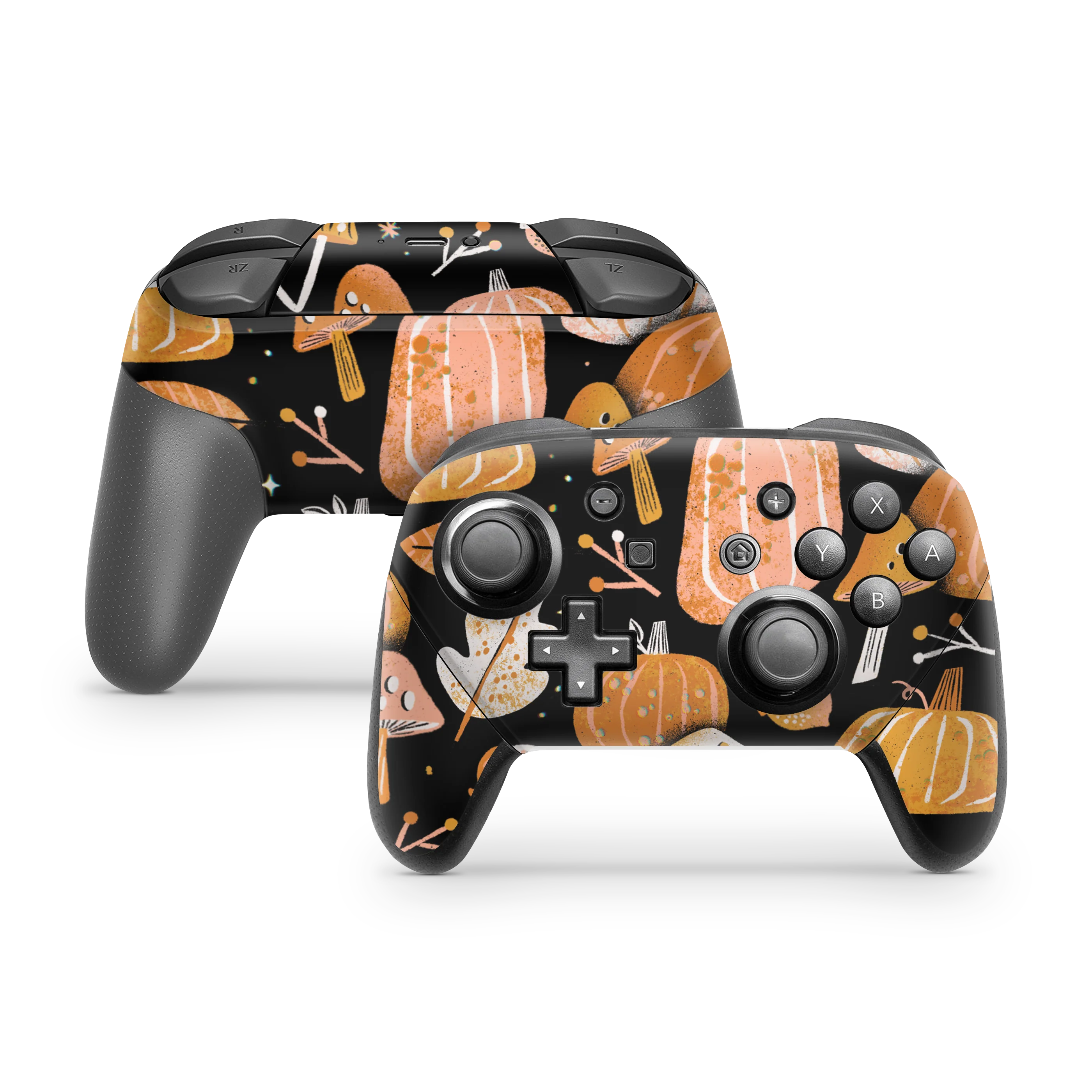 Nintendo Switch Controller Skin Pumpkins and Mushrooms