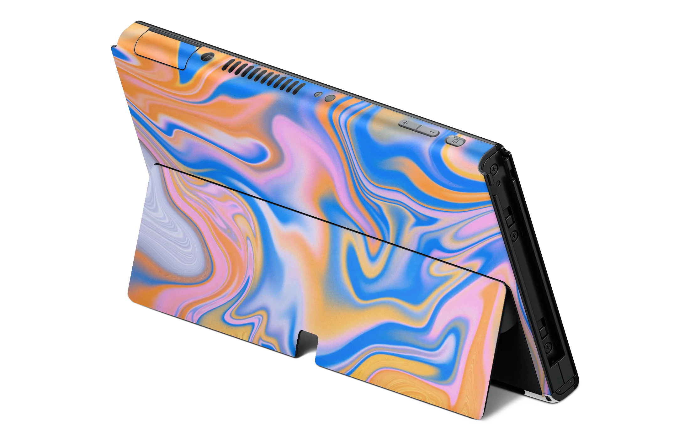 Nintendo Switch OLED Skin Blue Liquid - Image 2