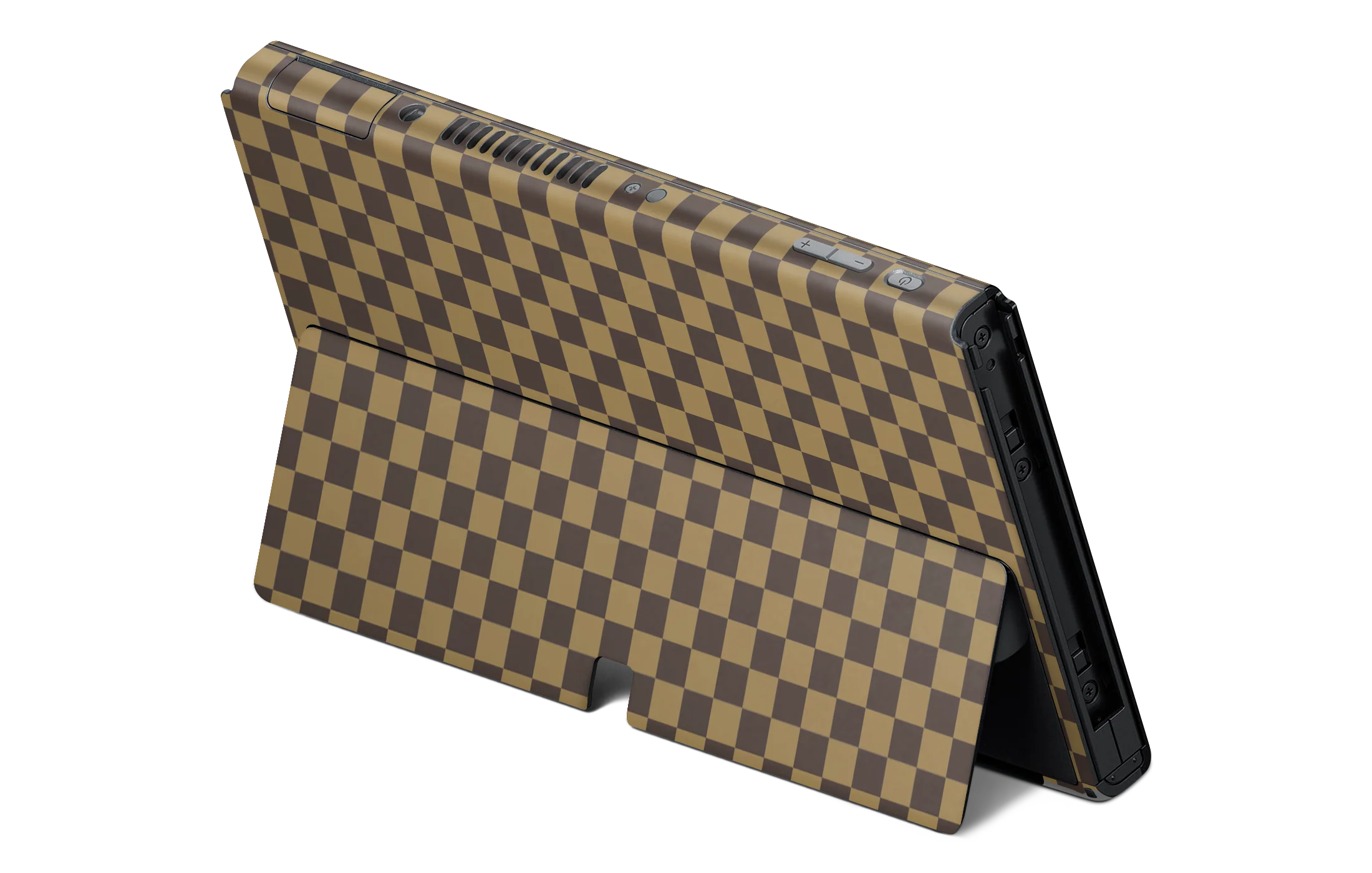 Nintendo Switch OLED Skin Checkers brown - Image 2