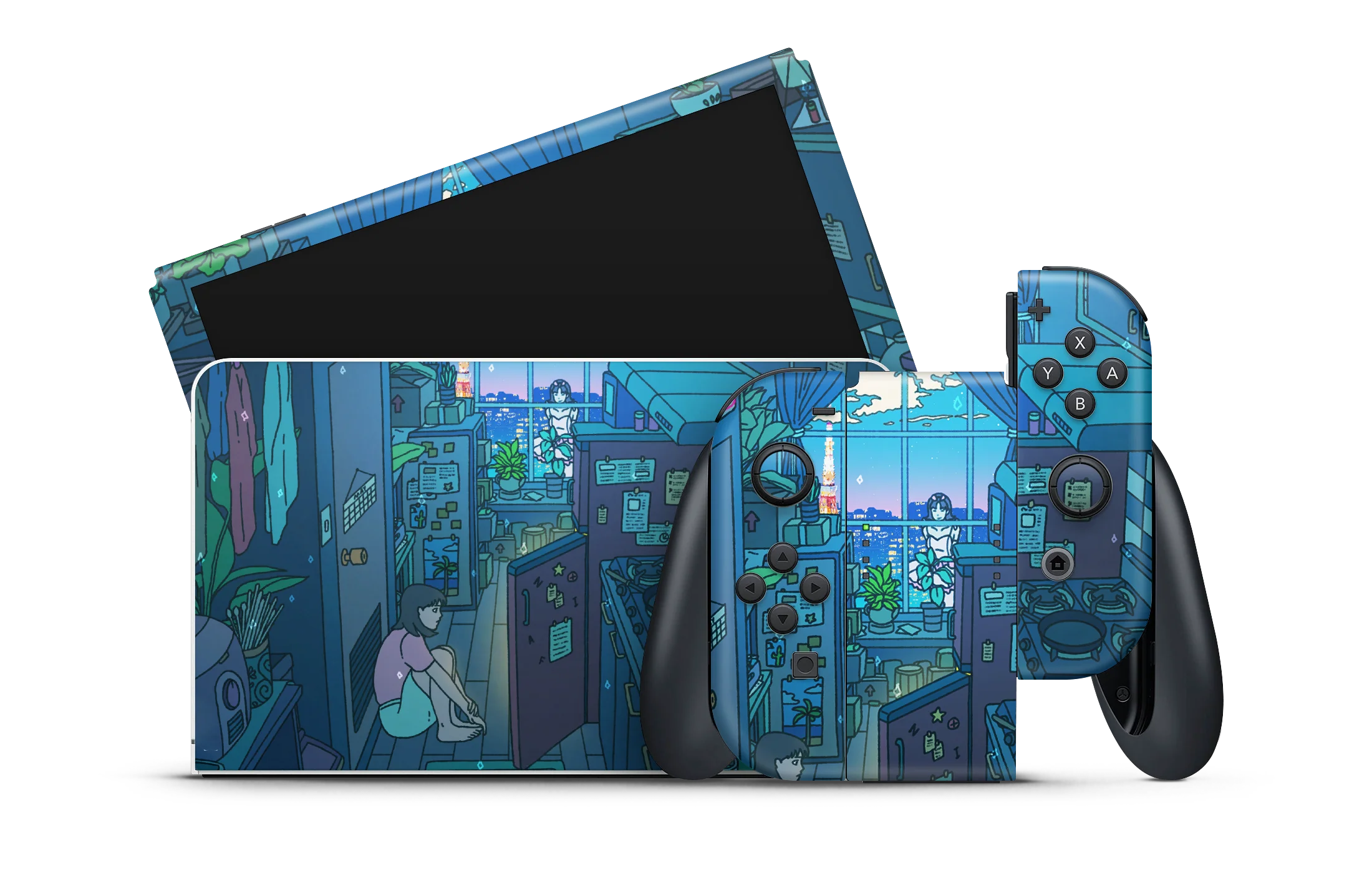 Nintendo Switch OLED Skin Perfect Blue