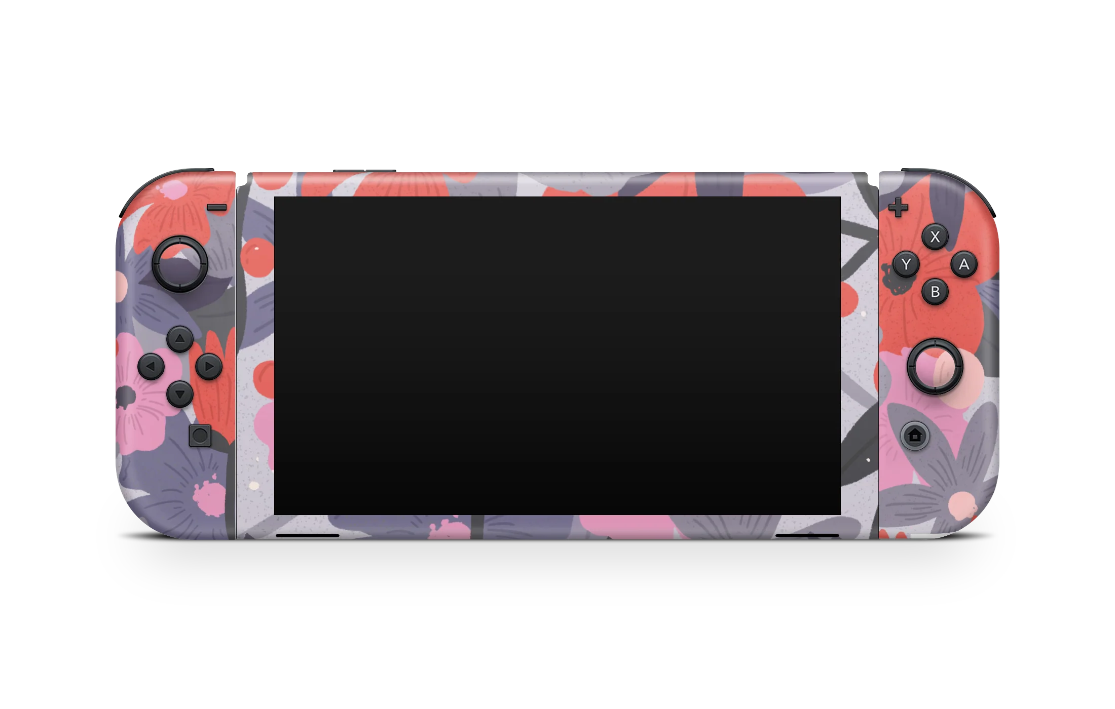 Nintendo Switch OLED Skin Purple Floral - Image 3