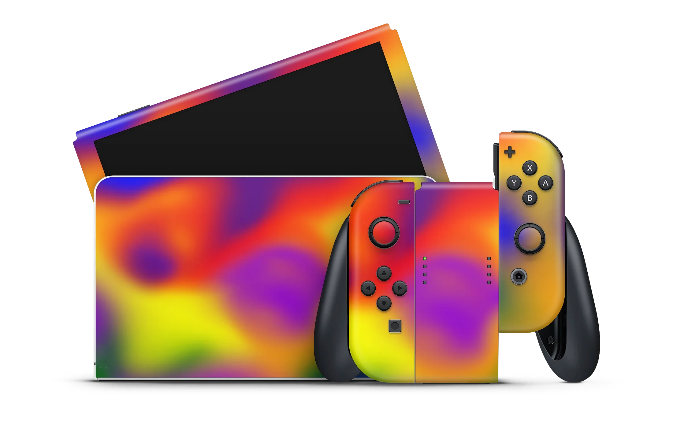 Nintendo Switch OLED Skin rainbow burst