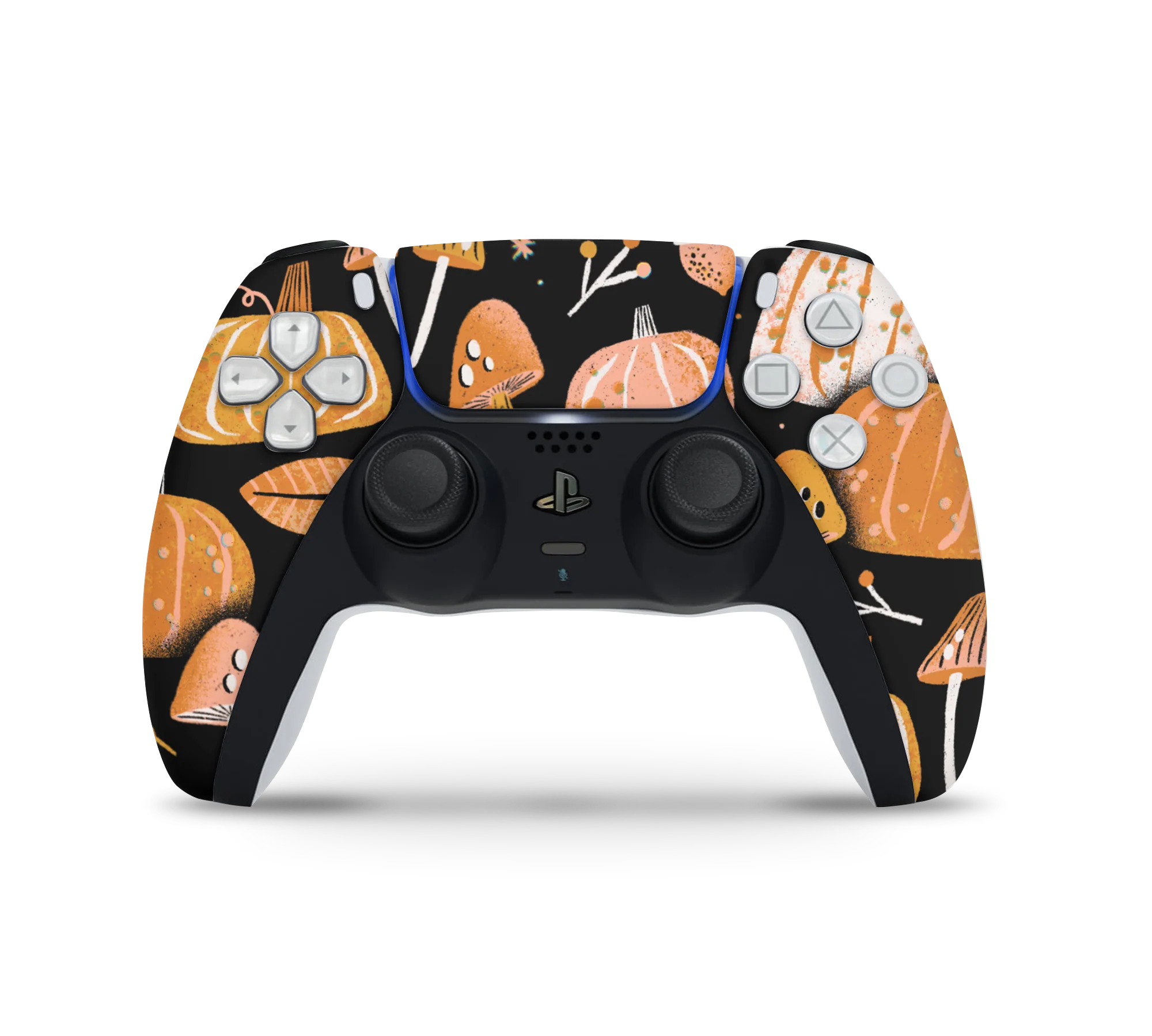 Playstation 5 Controller Skin Pumpkins and Mushrooms