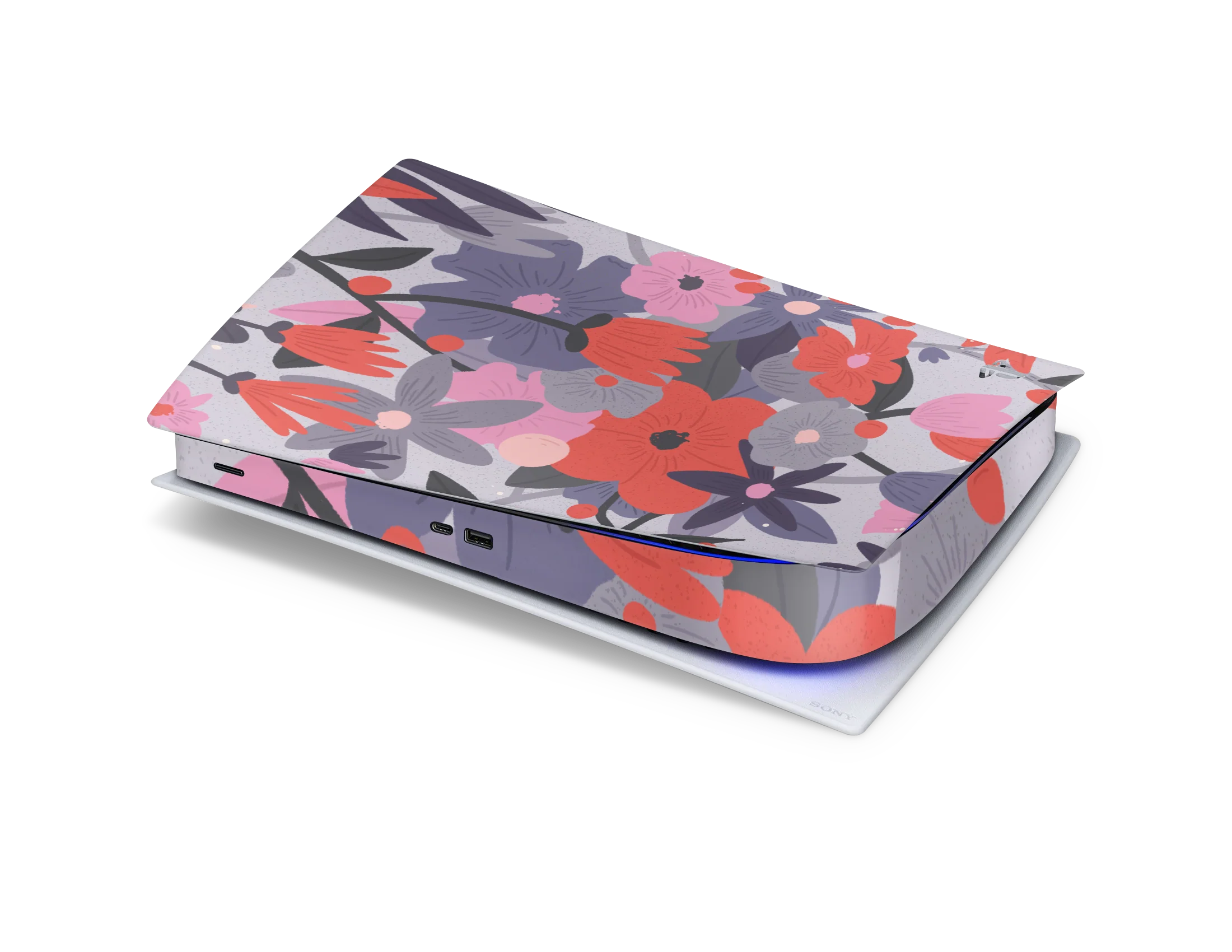 Playstation 5 Digital Skin Purple Floral