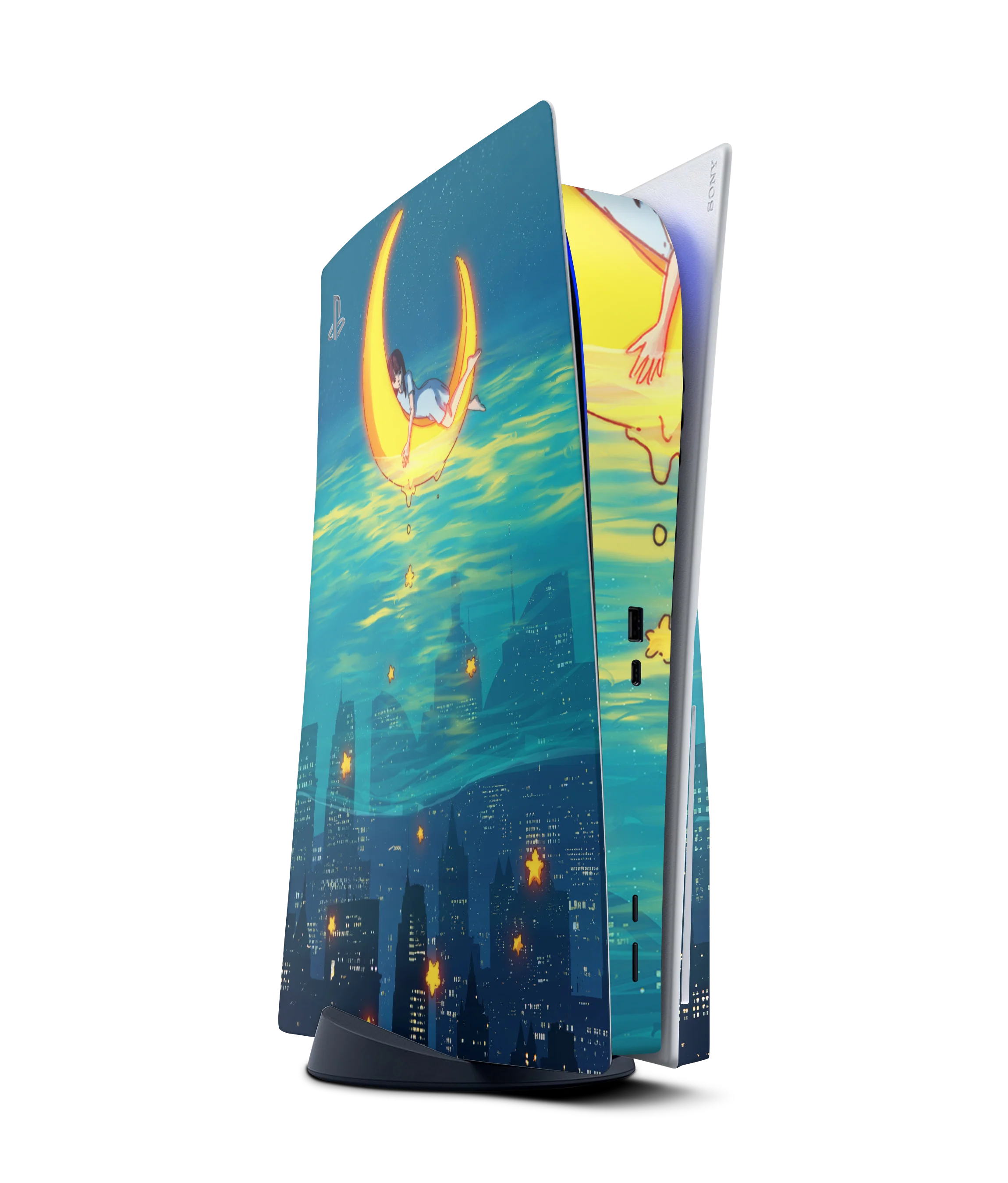 PlayStation 5 Disc Skin Girl on the Moon