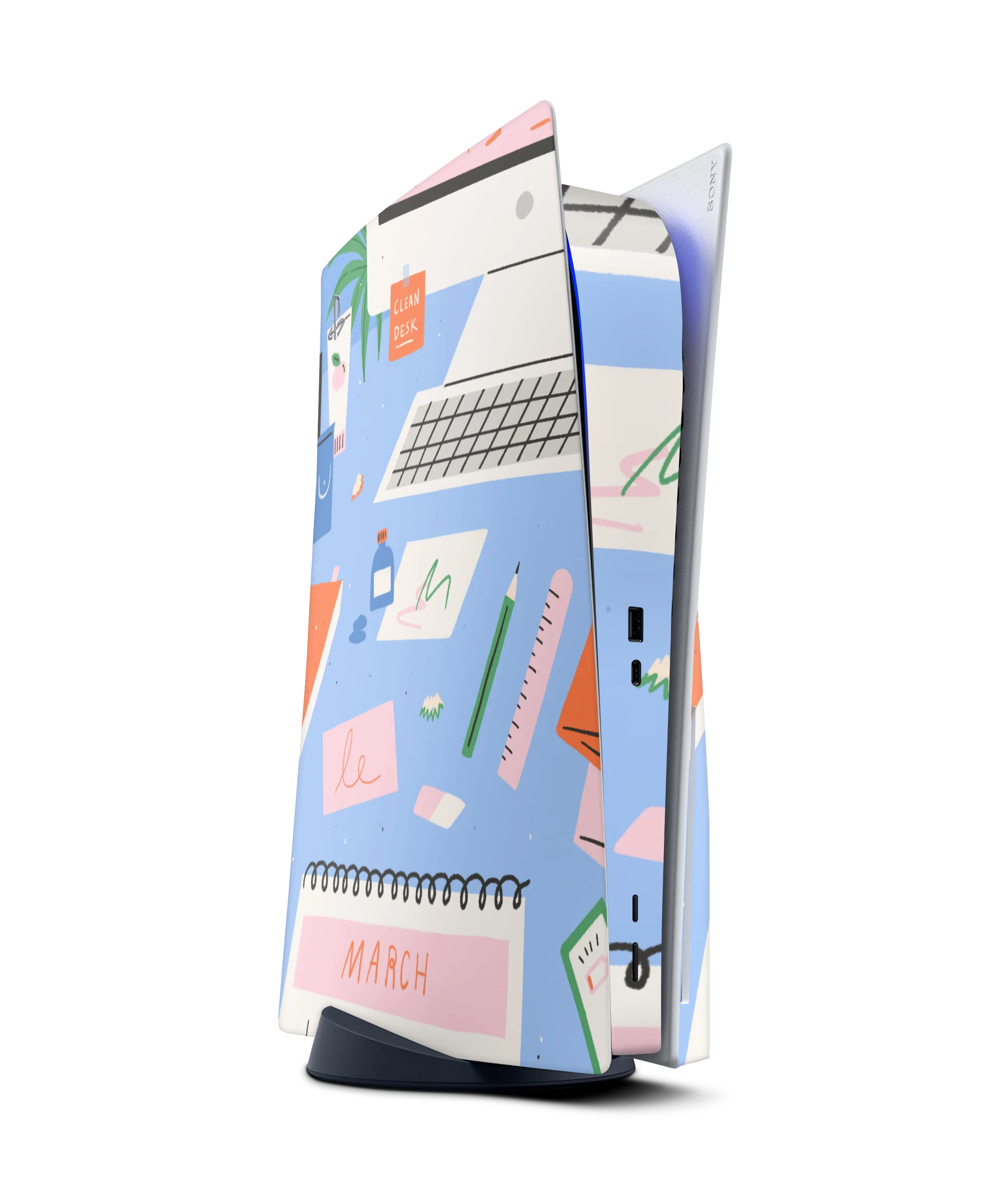 PlayStation 5 Disc Skin Messy Desk