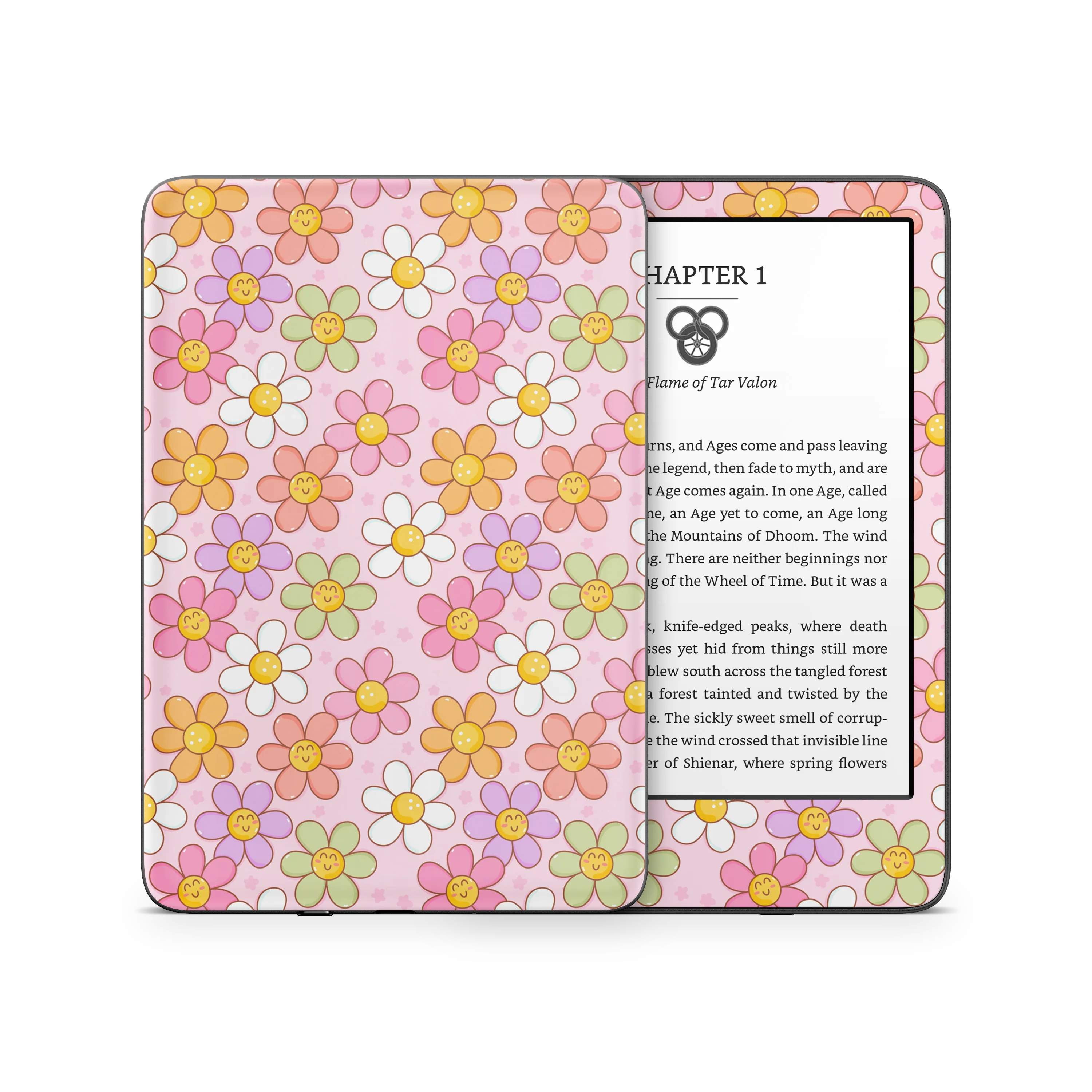 Smiley Flowers Kindle Skin