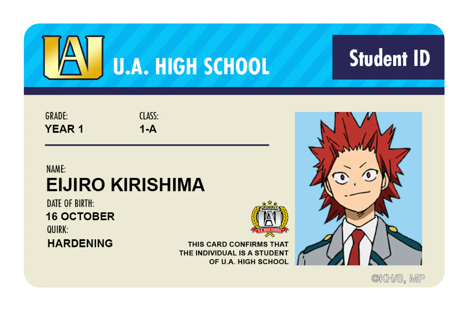 Student ID - Eijiro Kirishima