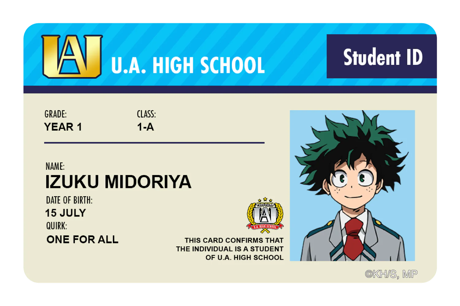 Student ID - Izuku Midoriya