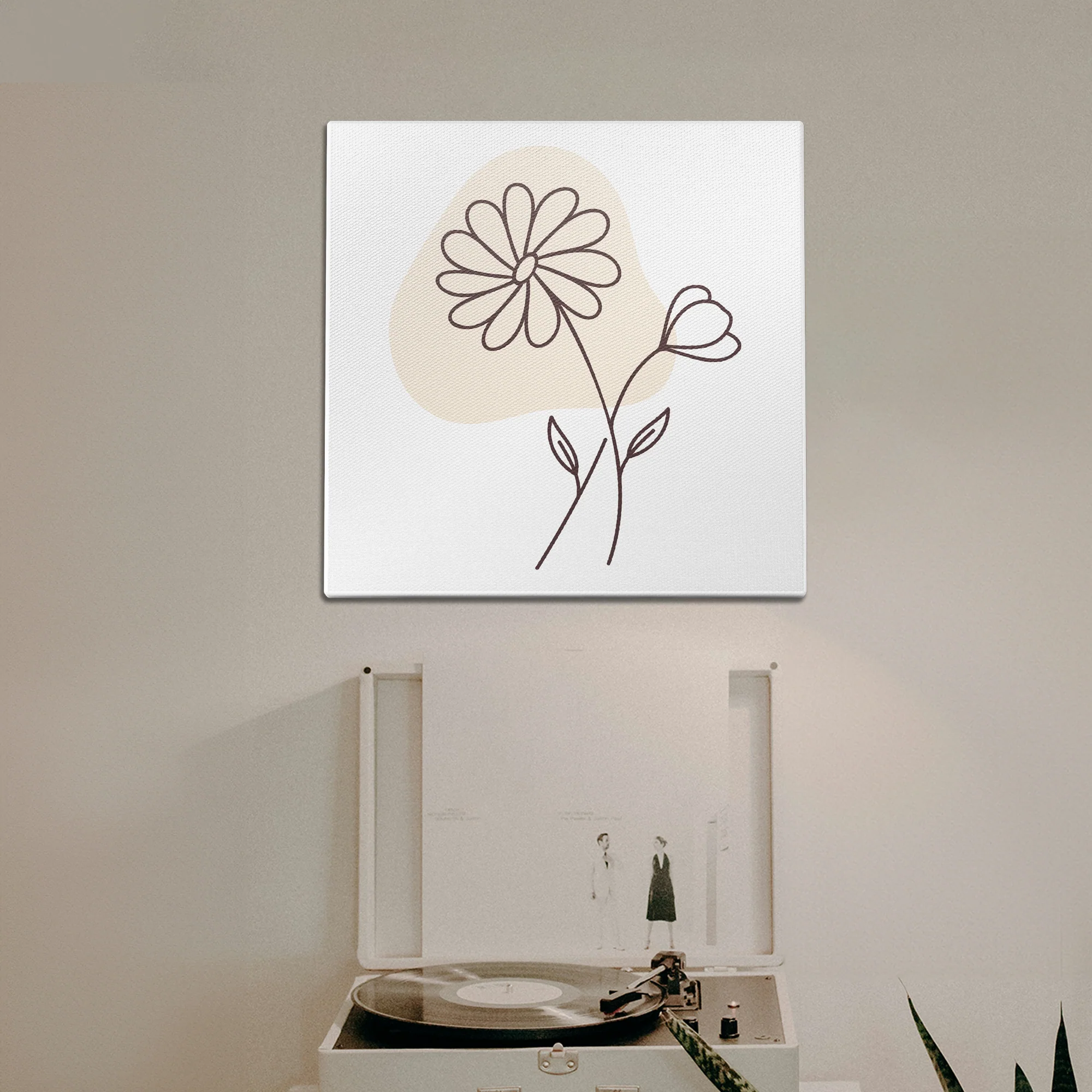 Flower Doodle Orange Wall Art - Image 2