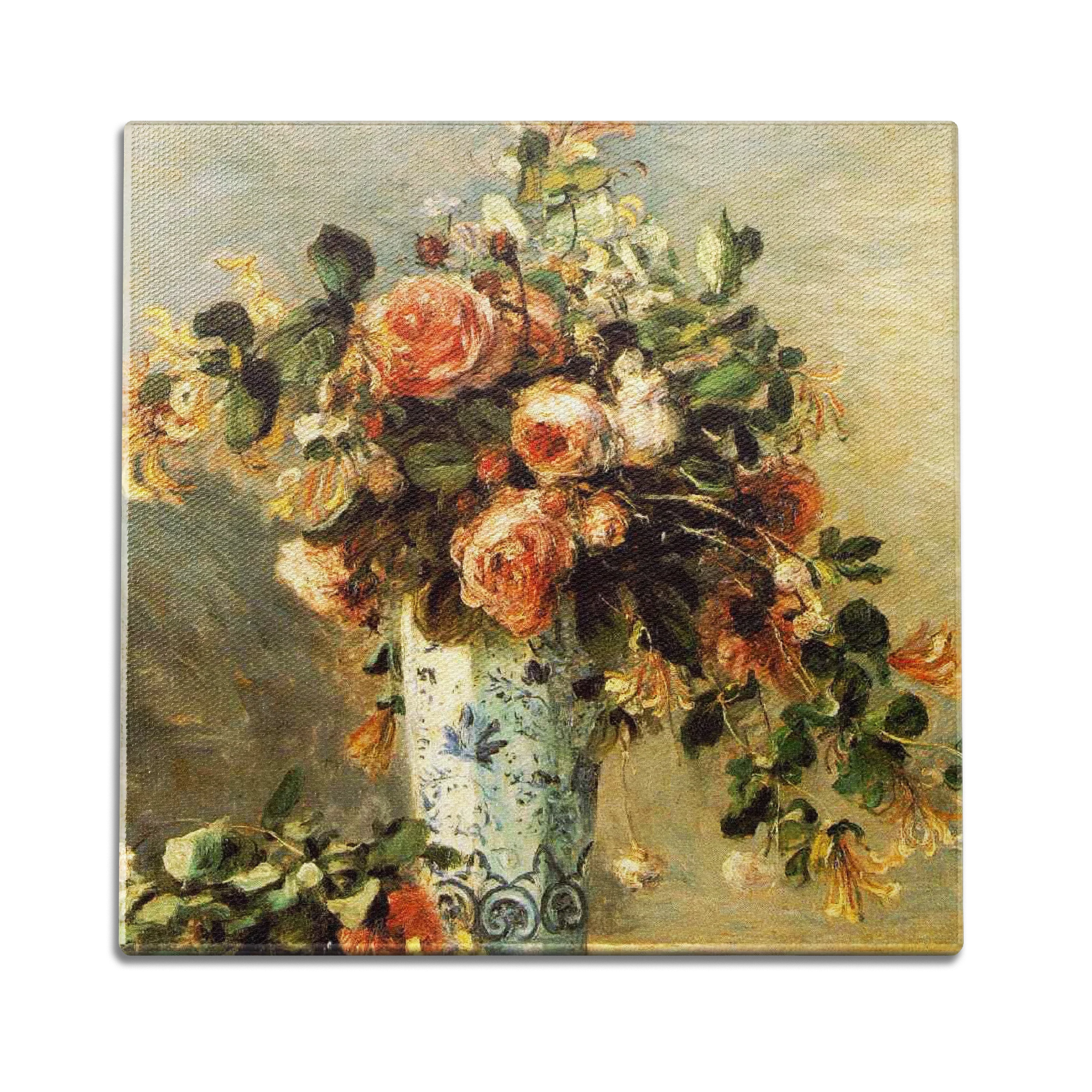 Roses and Jasmine In a Delft Vase Wall Art