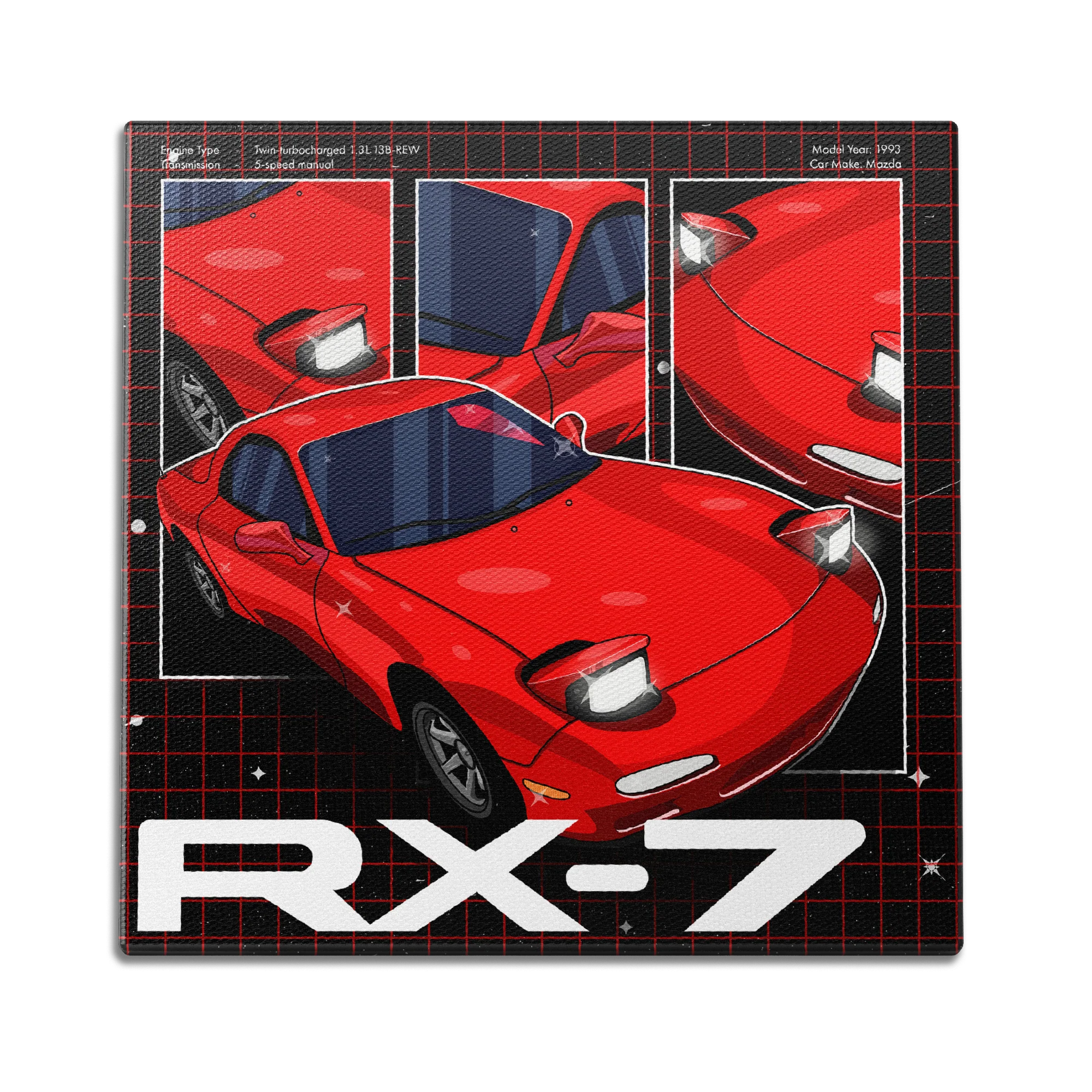 RX-7 3 Panel Wall Art